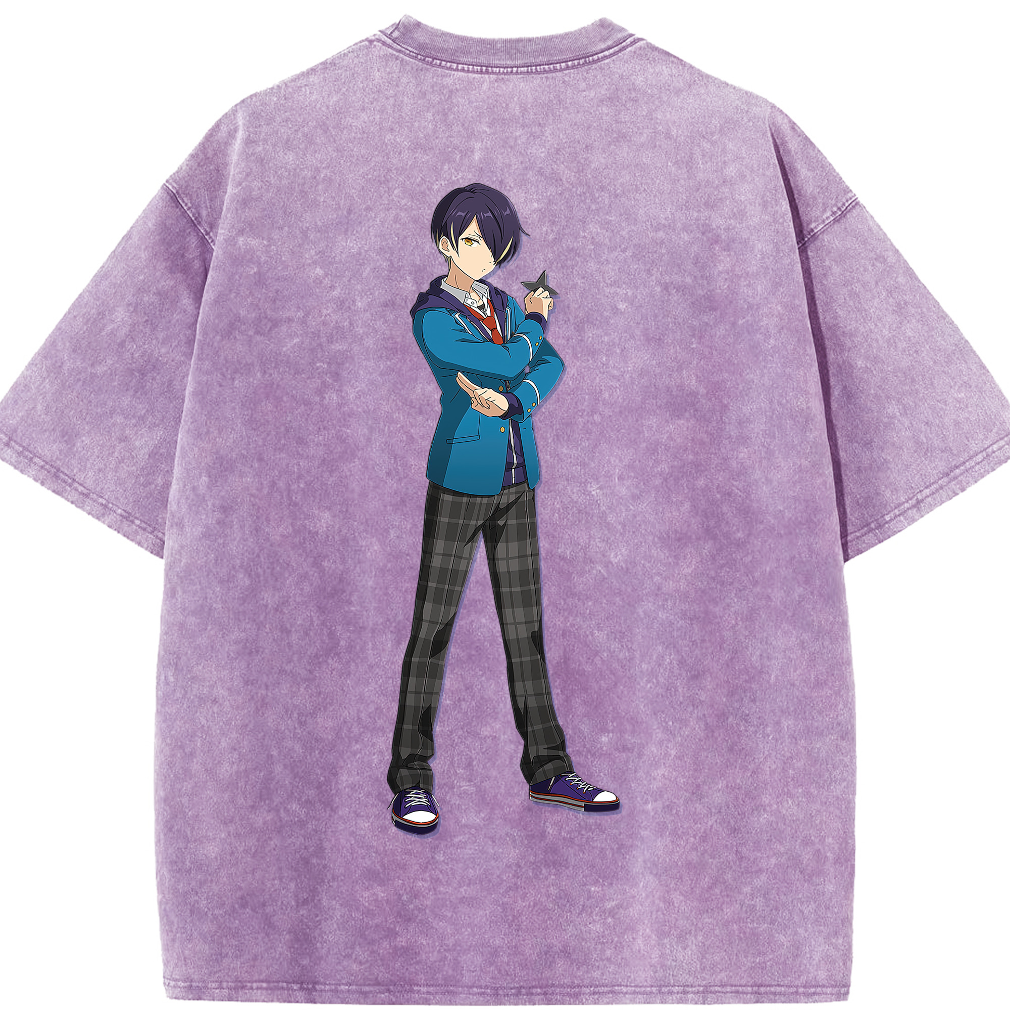 （画像用） あんさんぶるスターズ! Ensemble Stars 綿100% ヴィンテージ風 半袖Tシャツ（背面プリント）