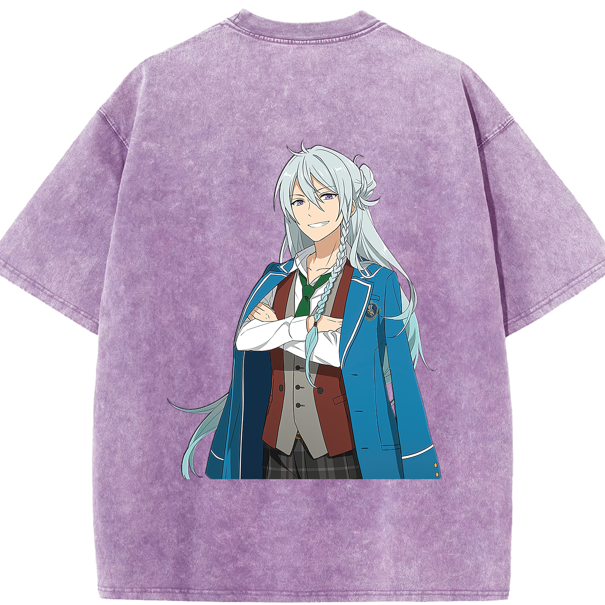 （画像用） あんさんぶるスターズ! Ensemble Stars 綿100% ヴィンテージ風 半袖Tシャツ（背面プリント）