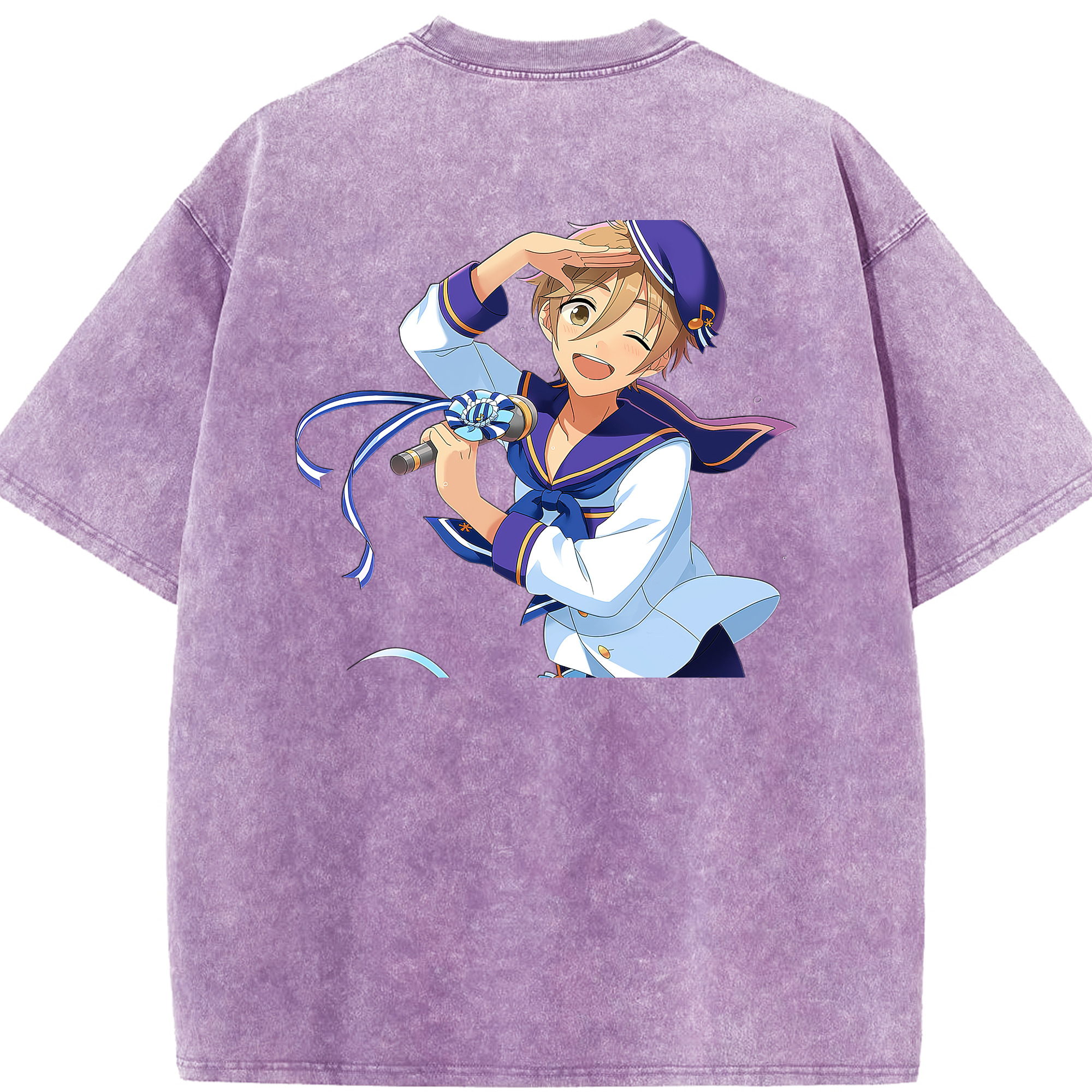 （画像用） あんさんぶるスターズ! Ensemble Stars 綿100% ヴィンテージ風 半袖Tシャツ（背面プリント）