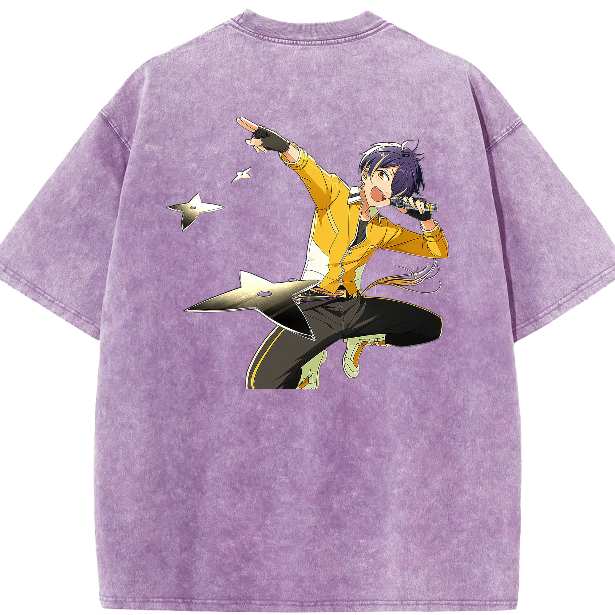 （画像用） あんさんぶるスターズ! Ensemble Stars 綿100% ヴィンテージ風 半袖Tシャツ（背面プリント）