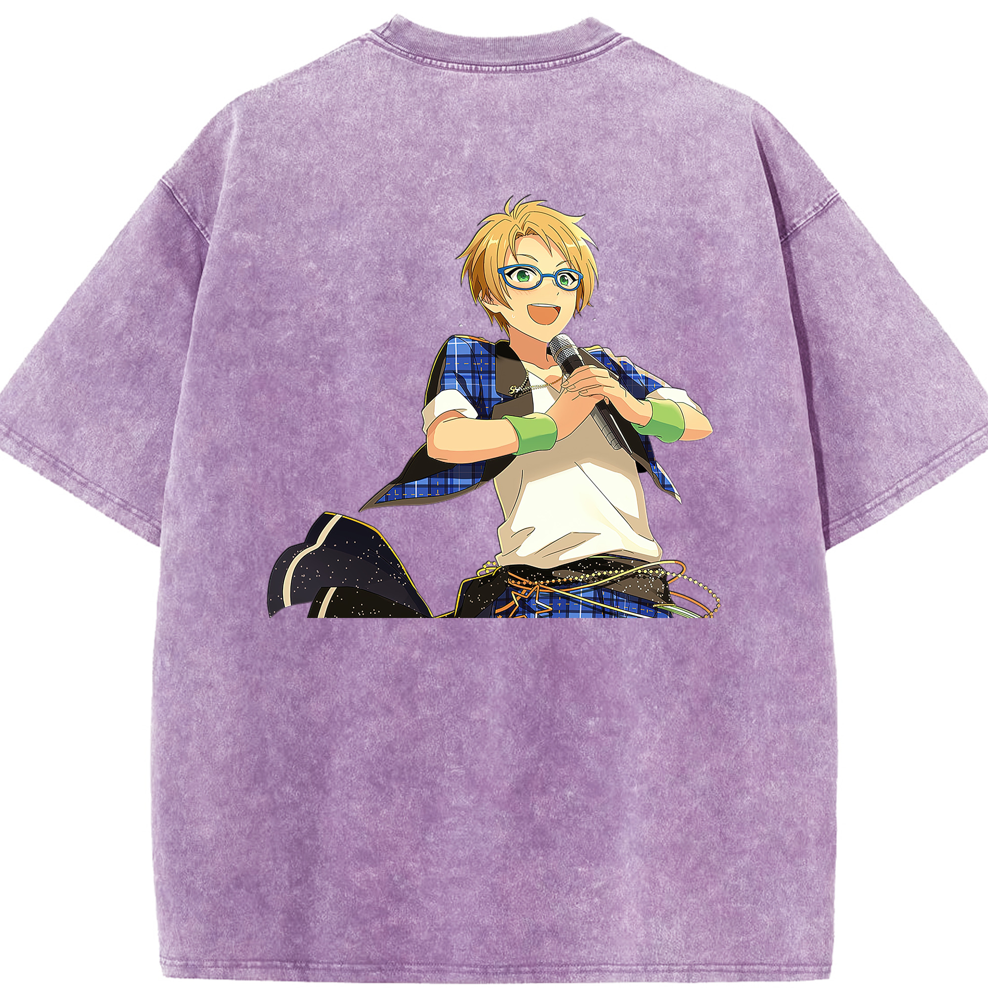 （画像用） あんさんぶるスターズ! Ensemble Stars 綿100% ヴィンテージ風 半袖Tシャツ（背面プリント）