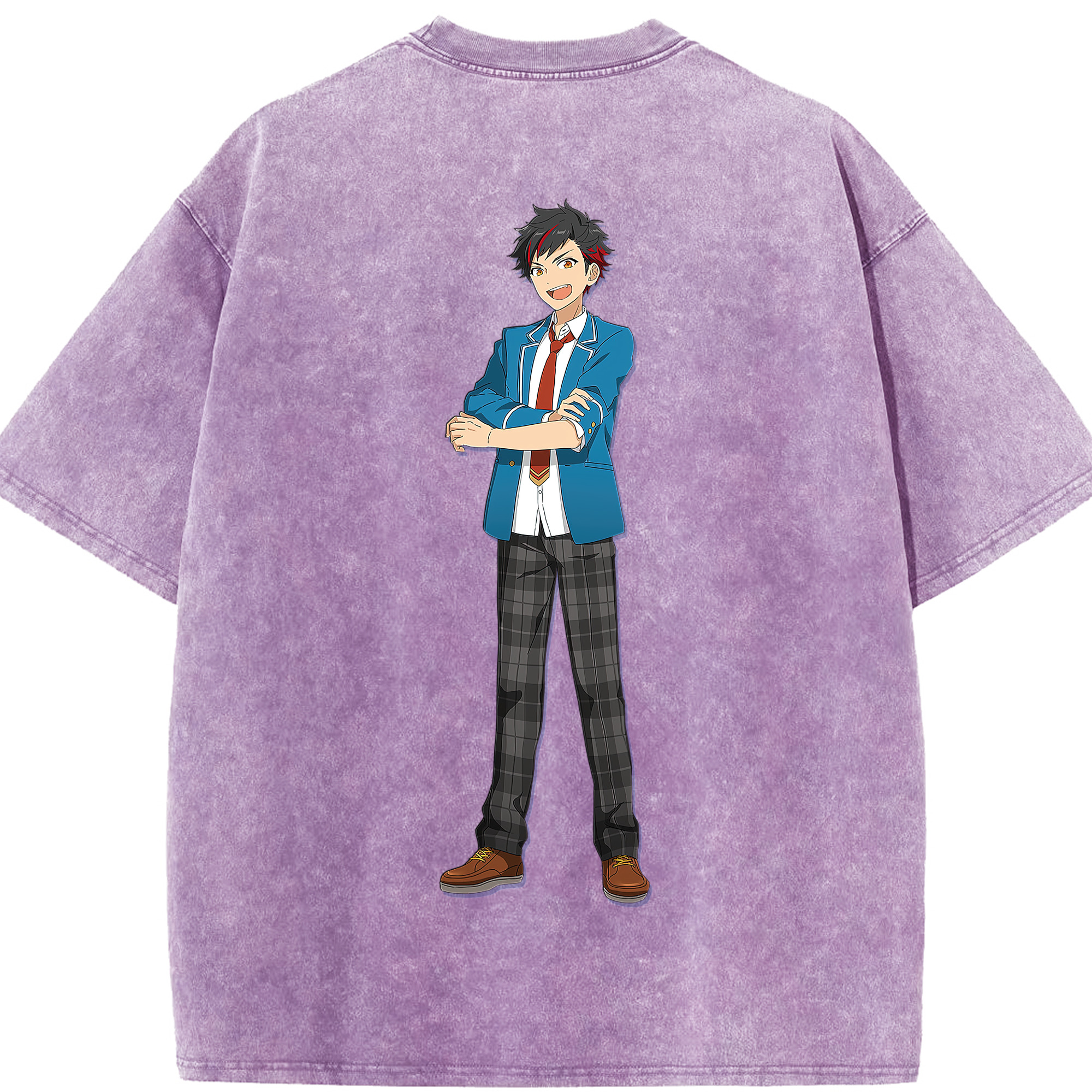 （画像用） あんさんぶるスターズ! Ensemble Stars 綿100% ヴィンテージ風 半袖Tシャツ（背面プリント）