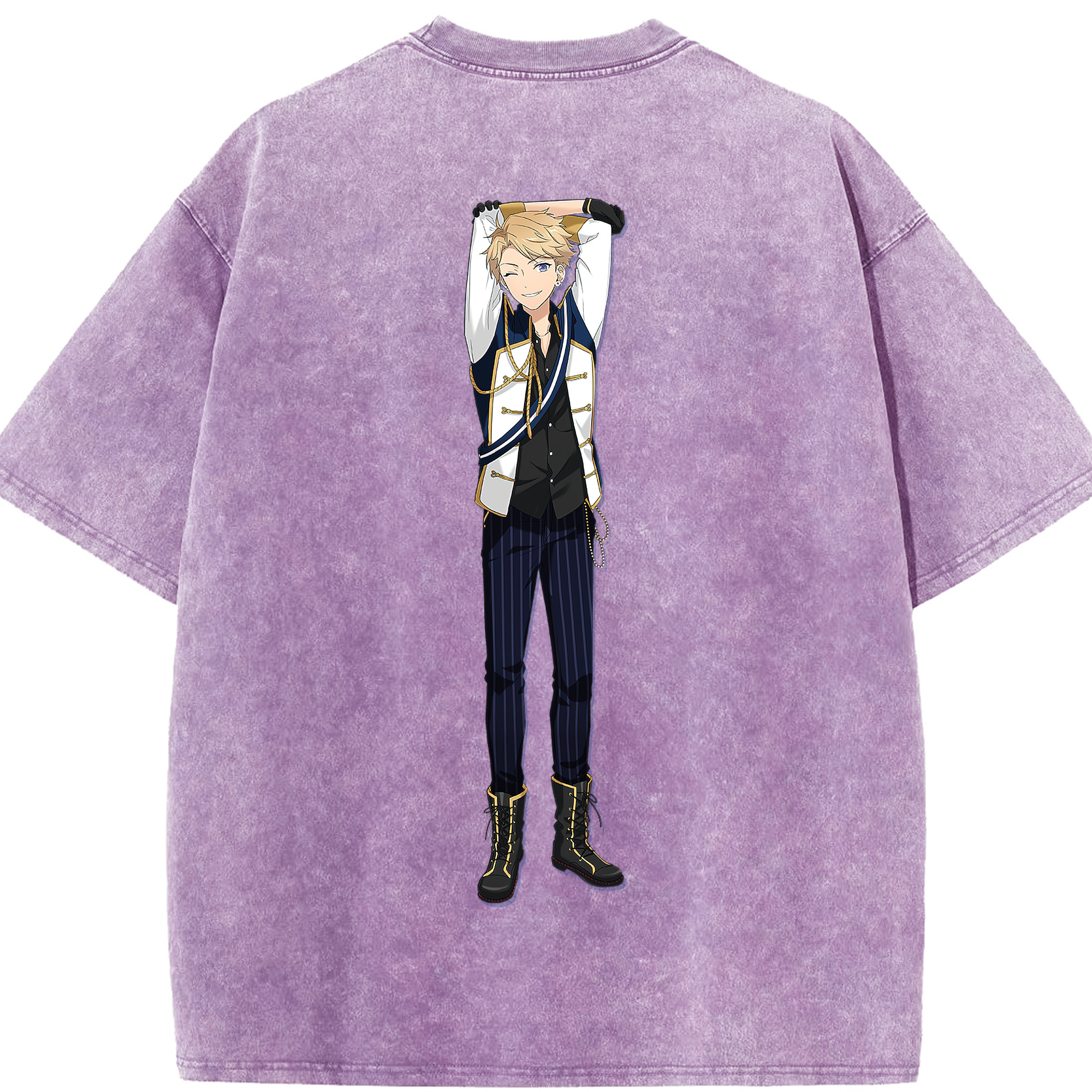 （画像用） あんさんぶるスターズ! Ensemble Stars 綿100% ヴィンテージ風 半袖Tシャツ（背面プリント）