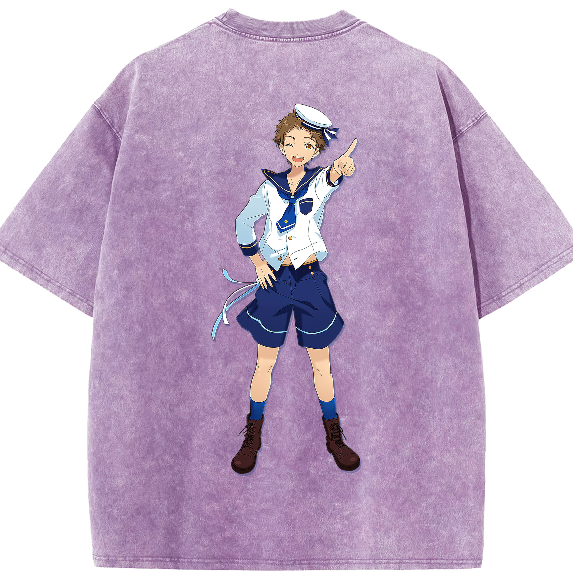（画像用） あんさんぶるスターズ! Ensemble Stars 綿100% ヴィンテージ風 半袖Tシャツ（背面プリント）