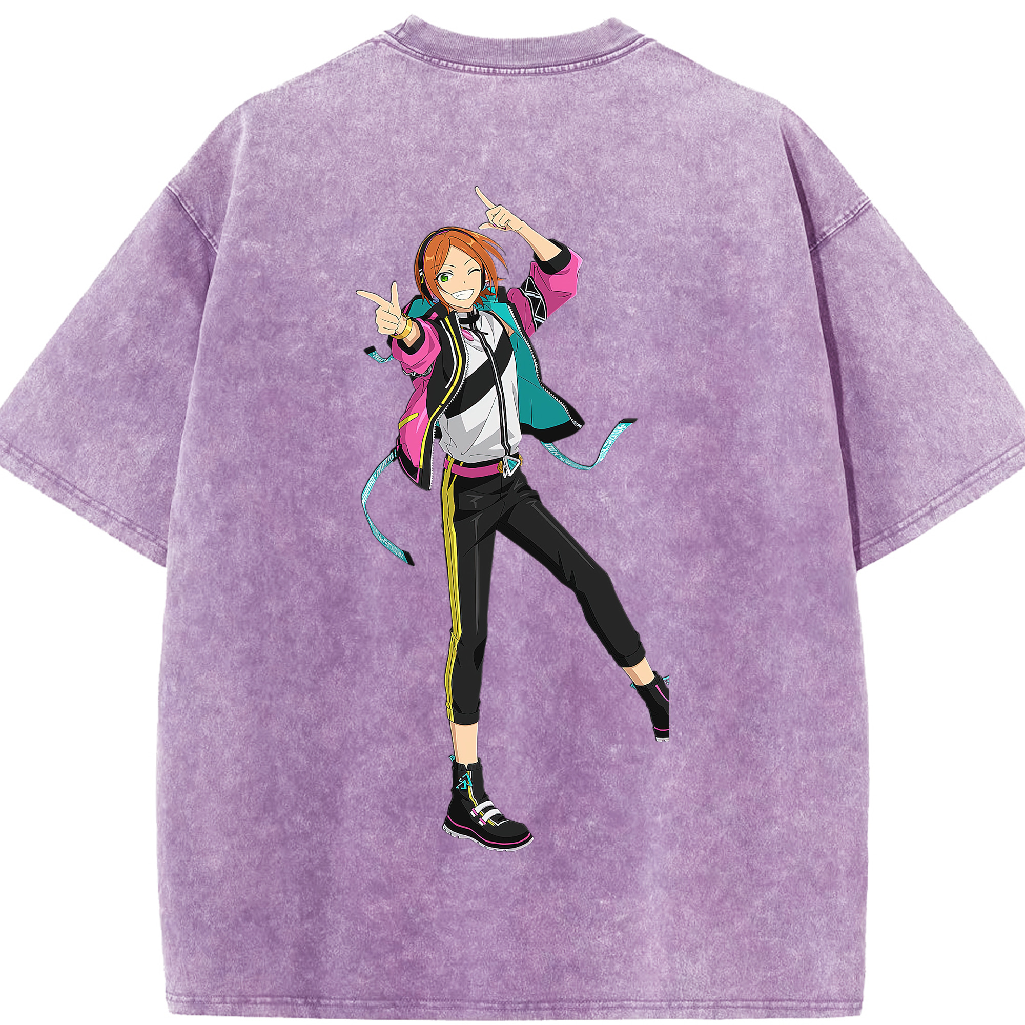 （画像用） あんさんぶるスターズ! Ensemble Stars 綿100% ヴィンテージ風 半袖Tシャツ（背面プリント）