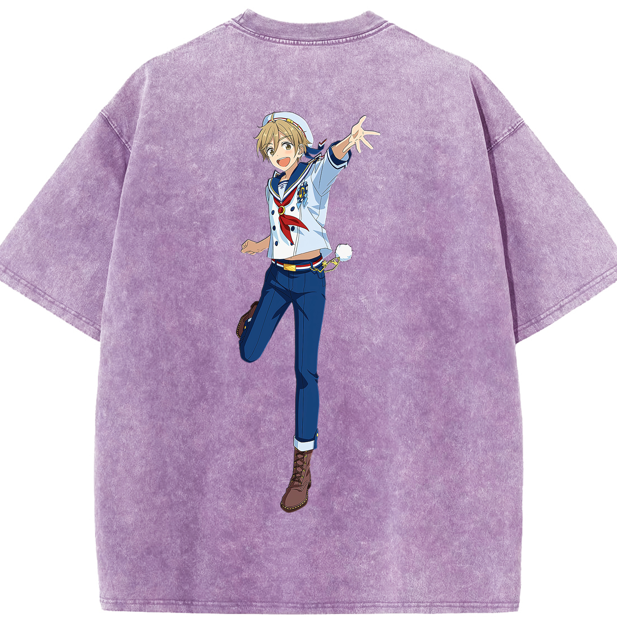 （画像用） あんさんぶるスターズ! Ensemble Stars 綿100% ヴィンテージ風 半袖Tシャツ（背面プリント）