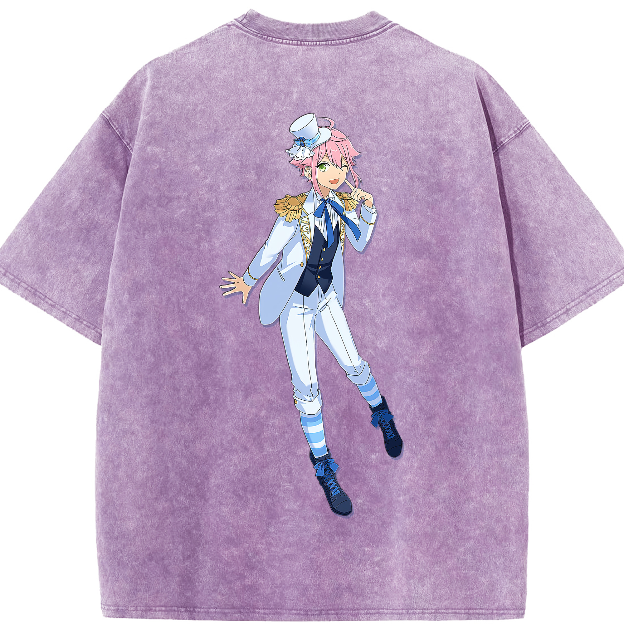 （画像用） あんさんぶるスターズ! Ensemble Stars 綿100% ヴィンテージ風 半袖Tシャツ（背面プリント）