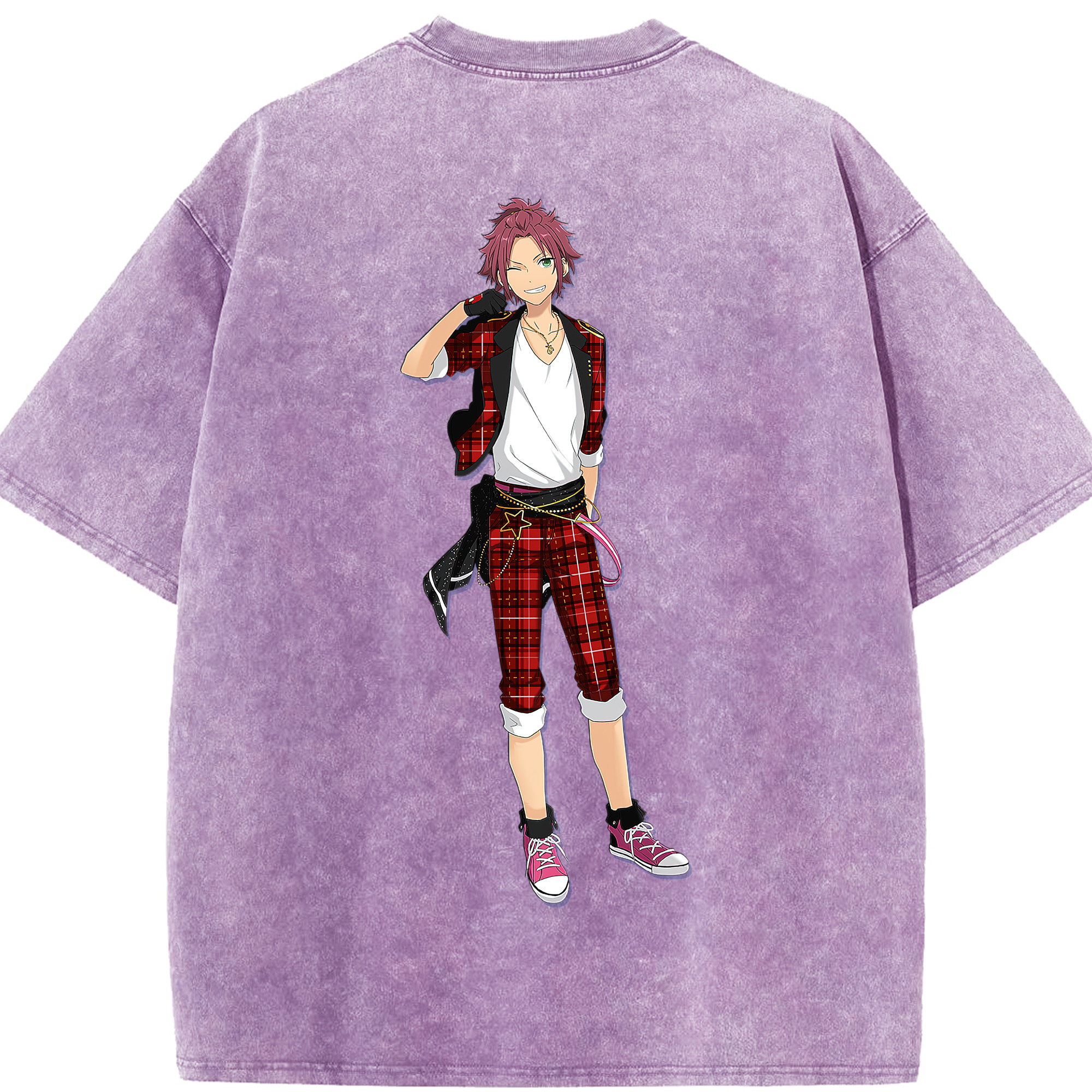 （画像用） あんさんぶるスターズ! Ensemble Stars 綿100% ヴィンテージ風 半袖Tシャツ（背面プリント）