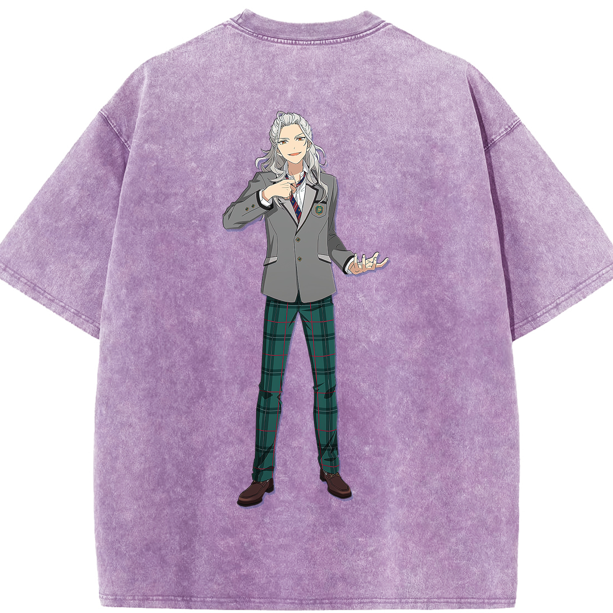 （画像用） あんさんぶるスターズ! Ensemble Stars 綿100% ヴィンテージ風 半袖Tシャツ（背面プリント）
