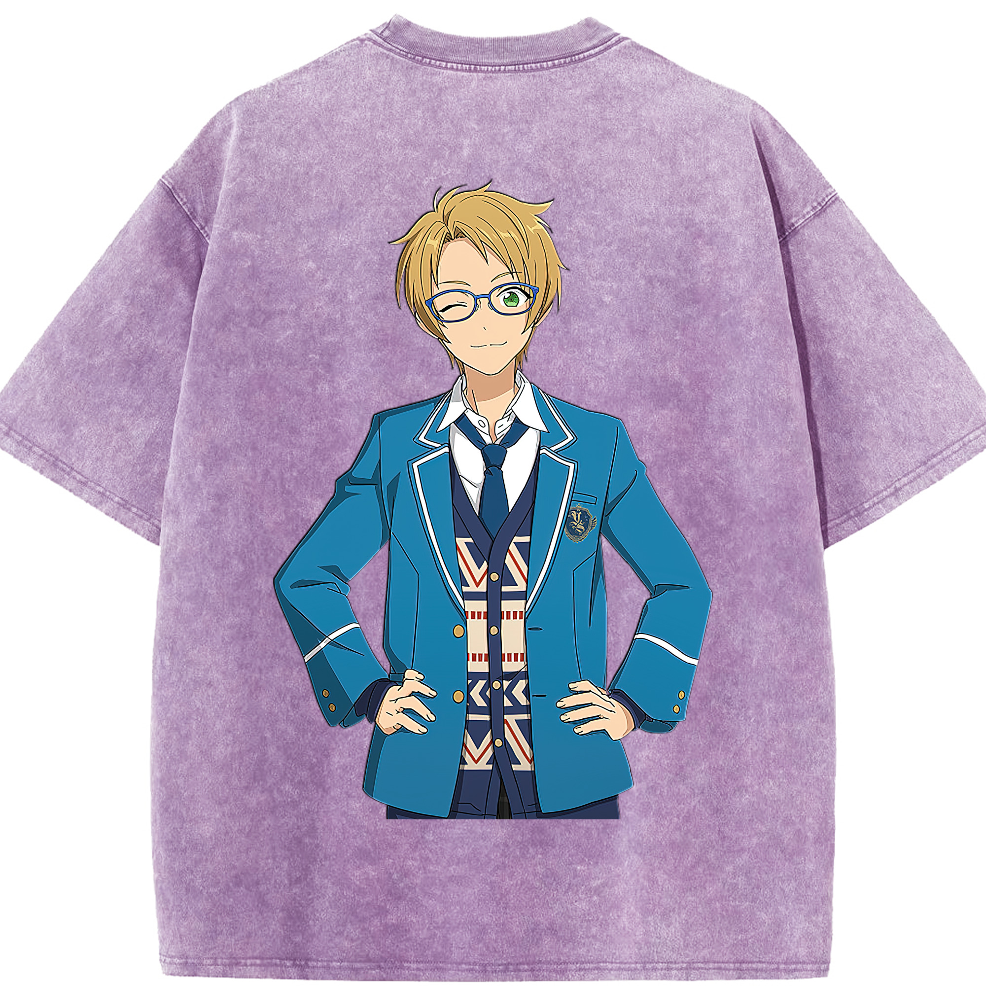 （画像用） あんさんぶるスターズ! Ensemble Stars 綿100% ヴィンテージ風 半袖Tシャツ（背面プリント）