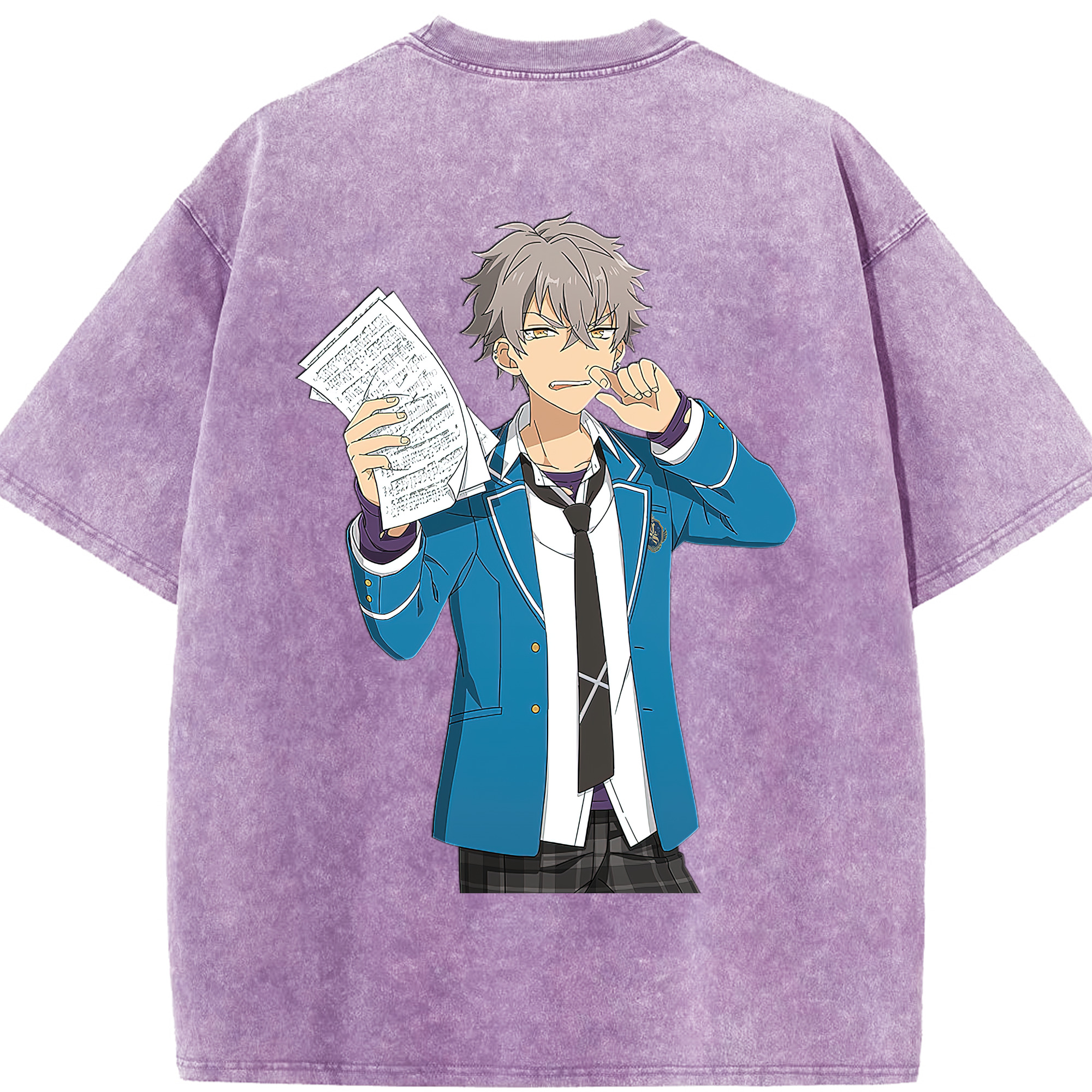 （画像用） あんさんぶるスターズ! Ensemble Stars 綿100% ヴィンテージ風 半袖Tシャツ（背面プリント）