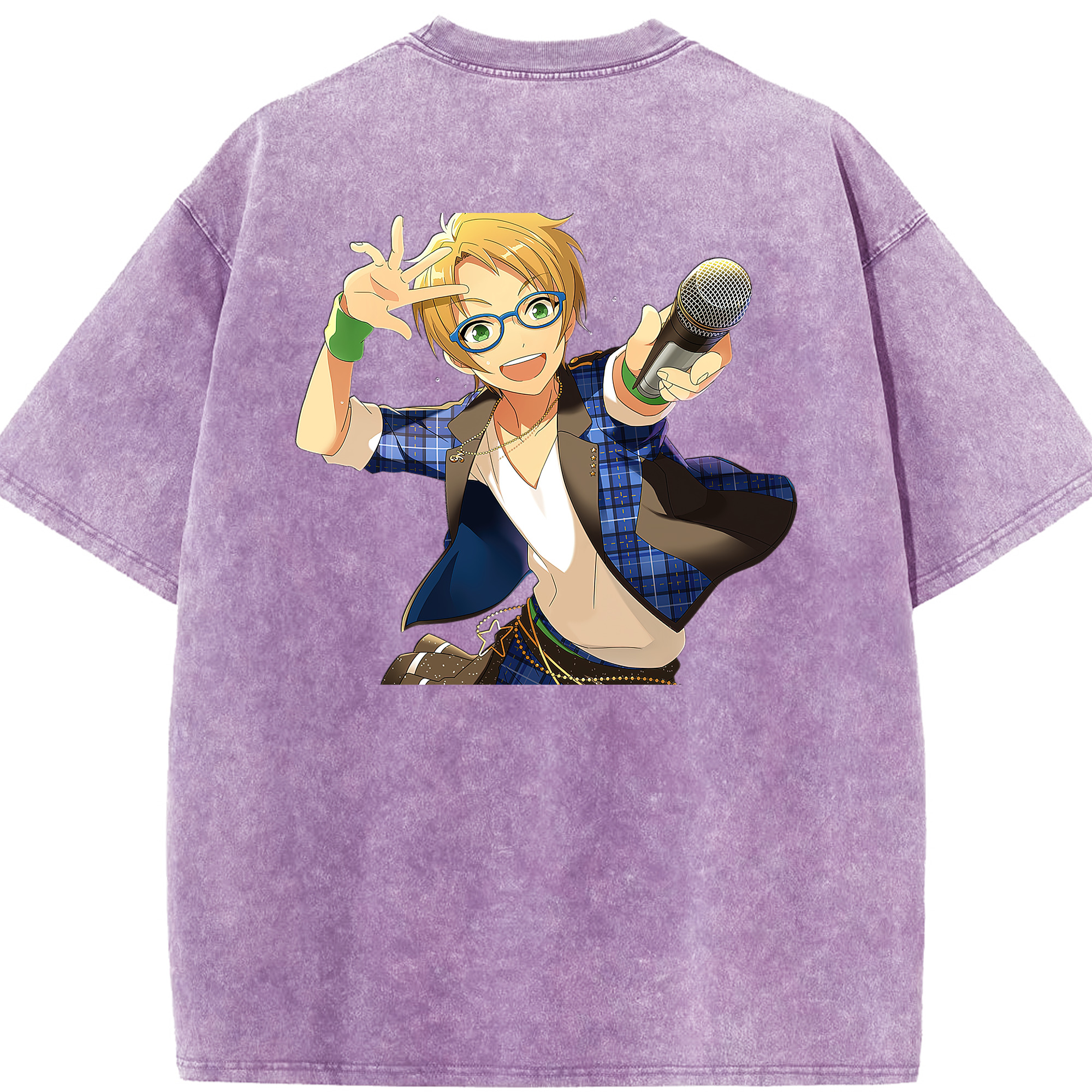（画像用） あんさんぶるスターズ! Ensemble Stars 綿100% ヴィンテージ風 半袖Tシャツ（背面プリント）