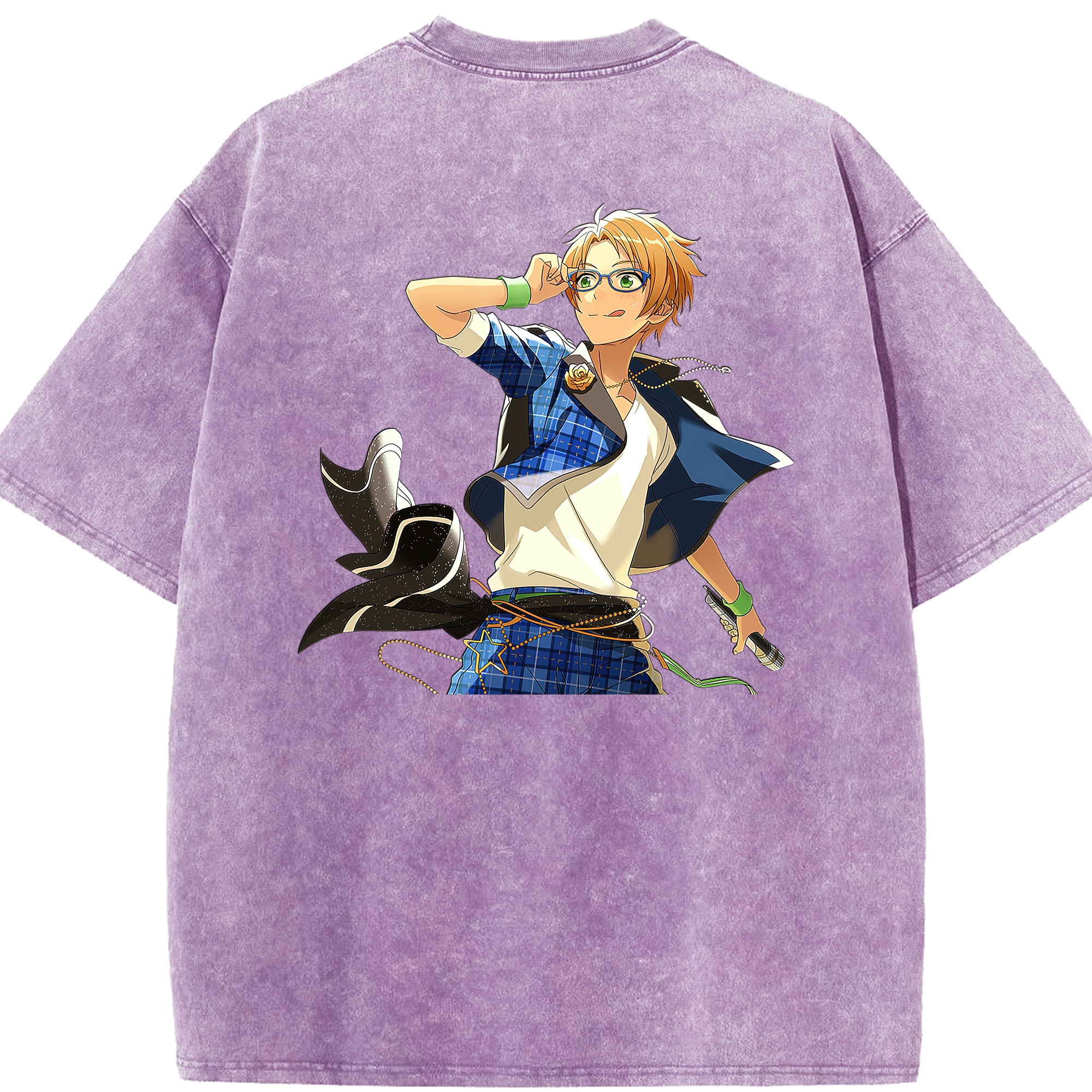 （画像用） あんさんぶるスターズ! Ensemble Stars 綿100% ヴィンテージ風 半袖Tシャツ（背面プリント）