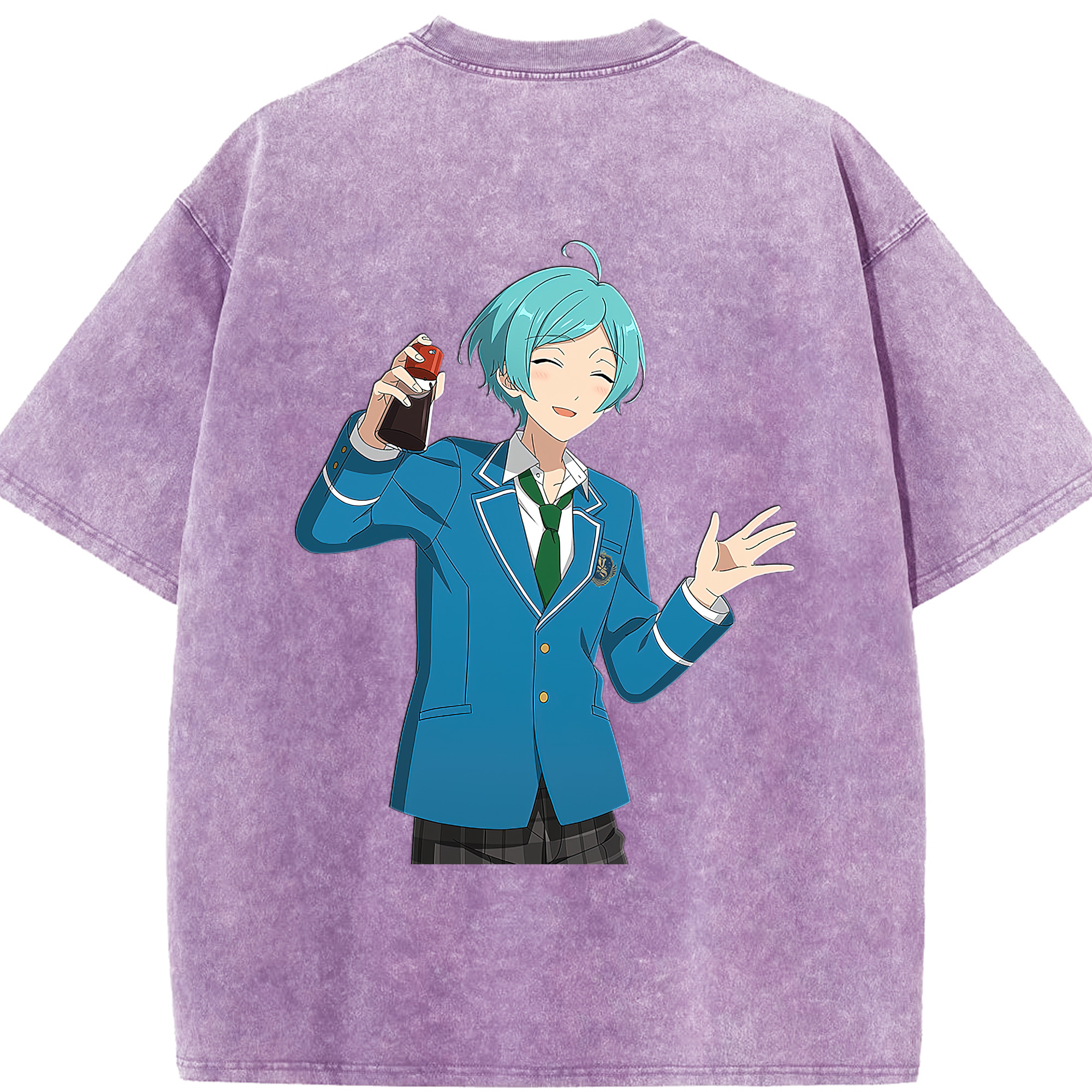 （画像用） あんさんぶるスターズ! Ensemble Stars 綿100% ヴィンテージ風 半袖Tシャツ（背面プリント）
