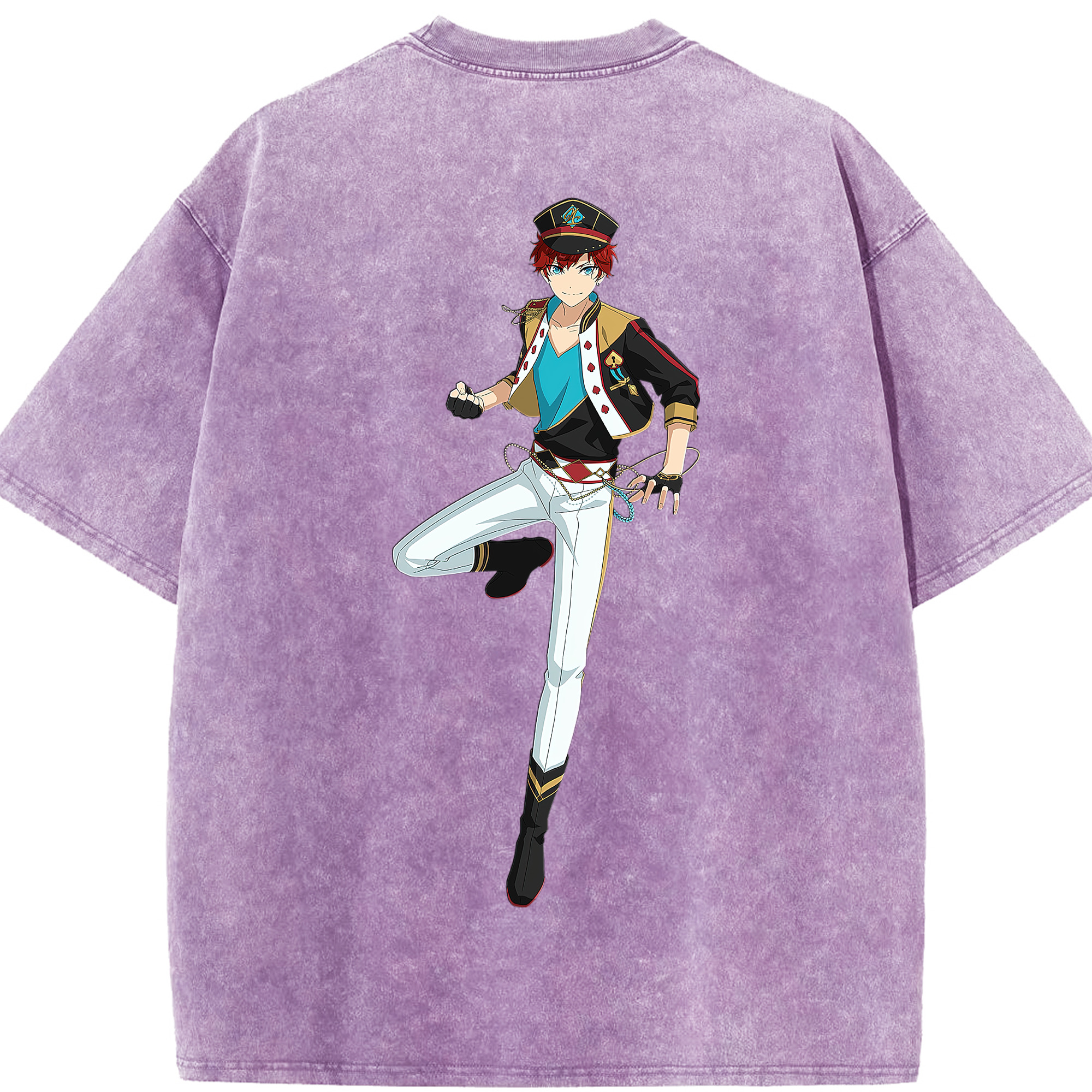 （画像用） あんさんぶるスターズ! Ensemble Stars 綿100% ヴィンテージ風 半袖Tシャツ（背面プリント）