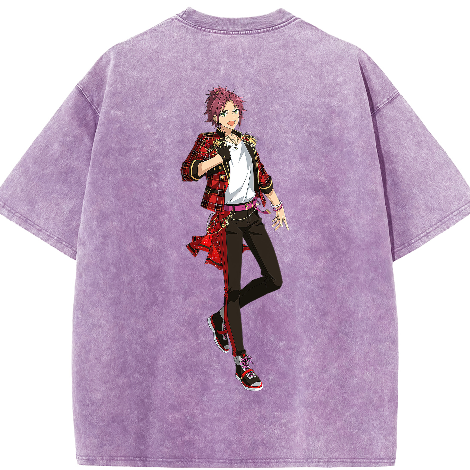 （画像用） あんさんぶるスターズ! Ensemble Stars 綿100% ヴィンテージ風 半袖Tシャツ（背面プリント）