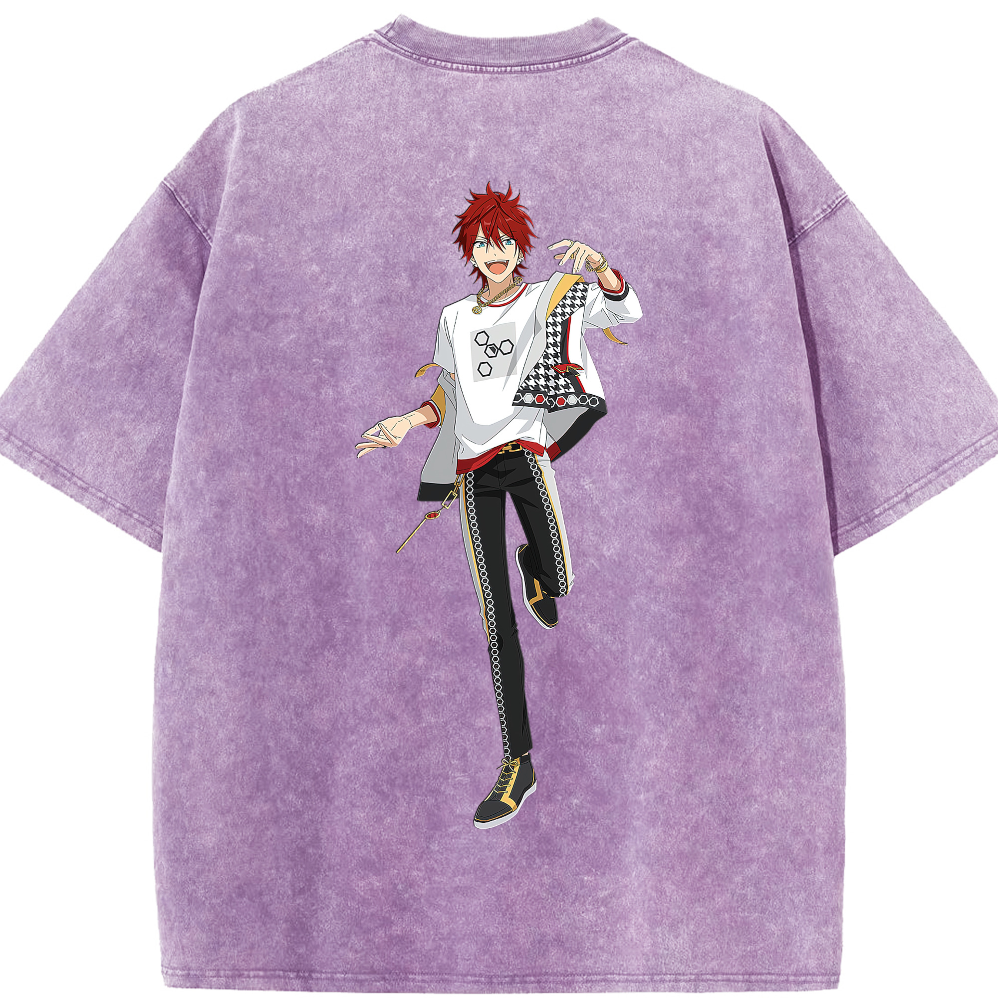 （画像用） あんさんぶるスターズ! Ensemble Stars 綿100% ヴィンテージ風 半袖Tシャツ（背面プリント）