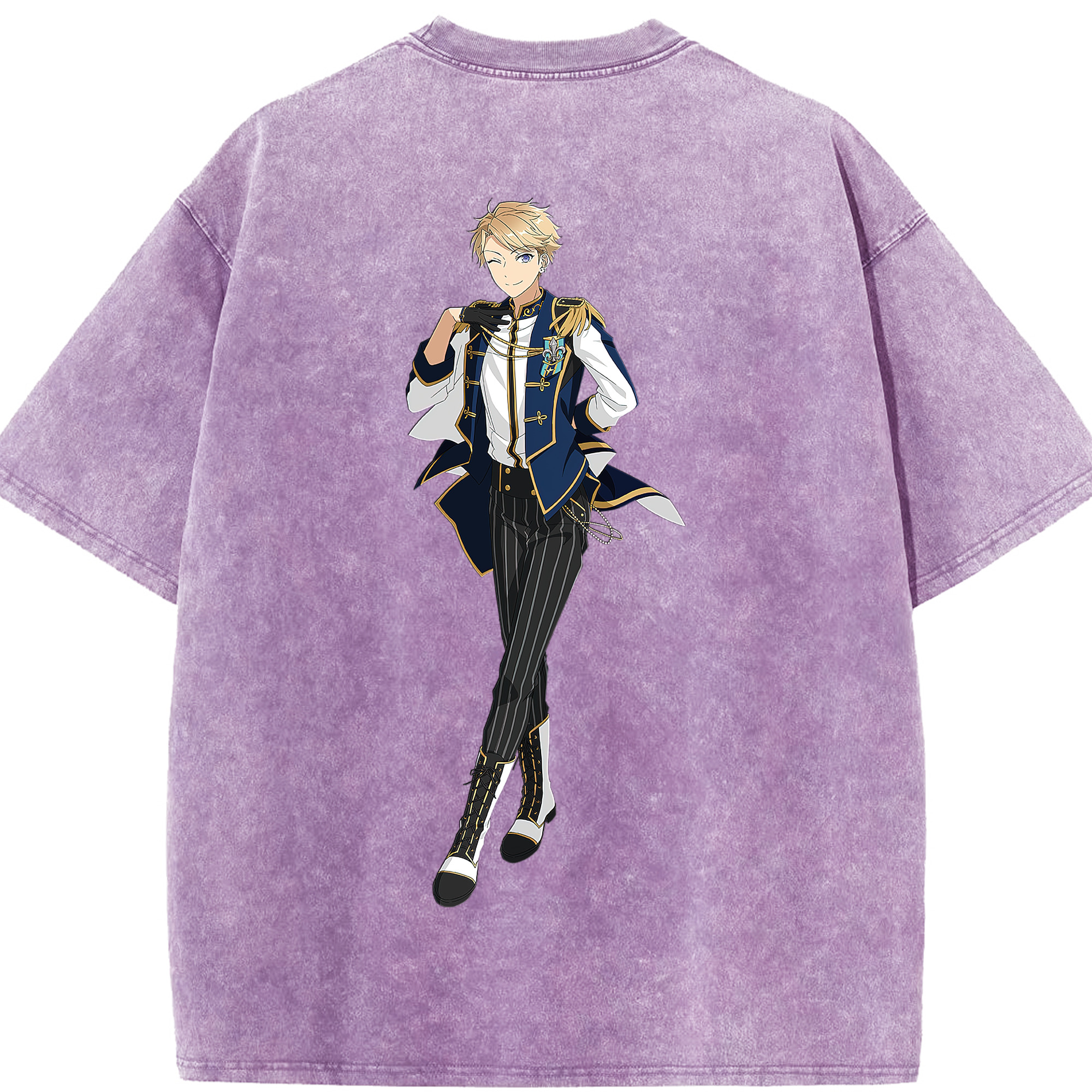 （画像用） あんさんぶるスターズ! Ensemble Stars 綿100% ヴィンテージ風 半袖Tシャツ（背面プリント）