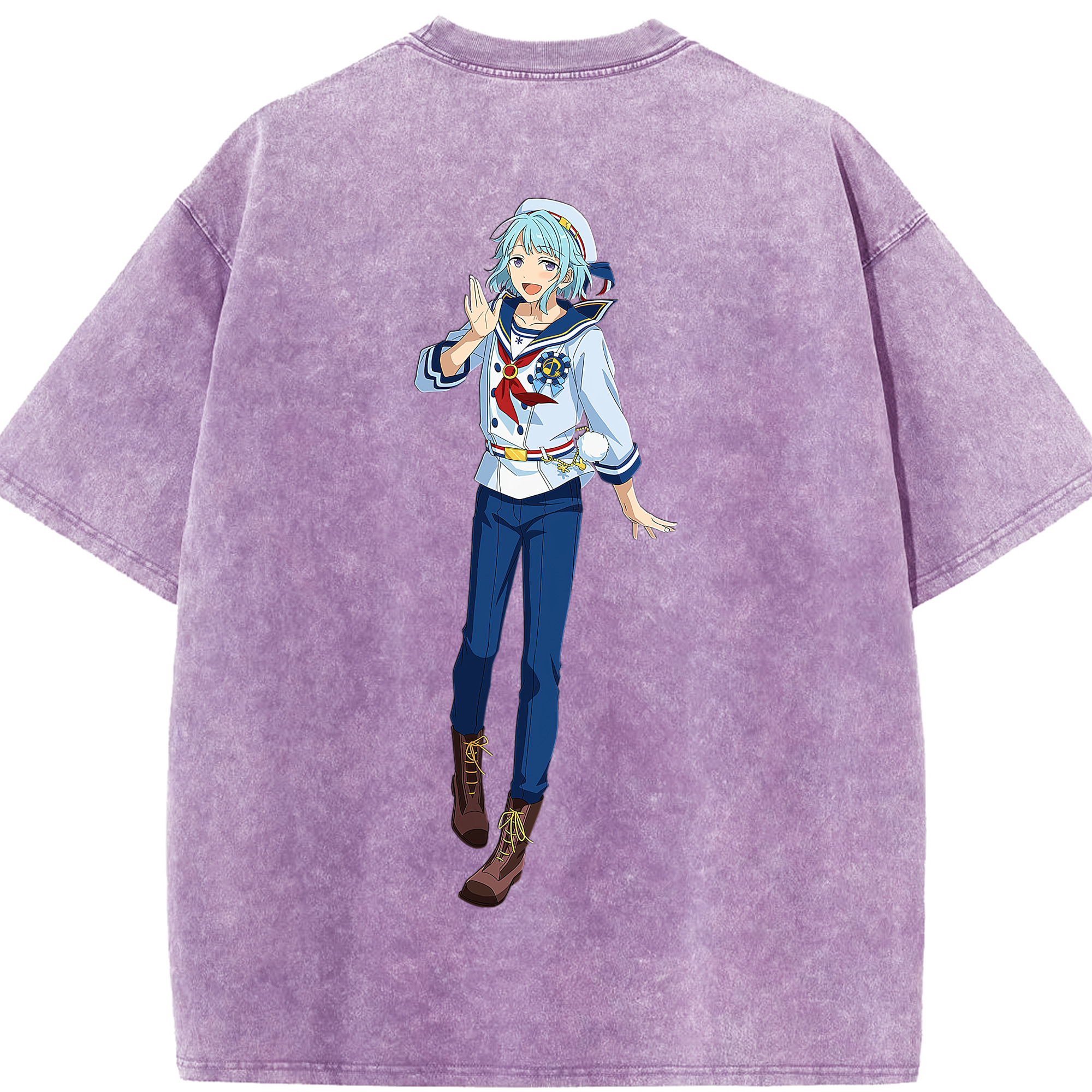 （画像用） あんさんぶるスターズ! Ensemble Stars 綿100% ヴィンテージ風 半袖Tシャツ（背面プリント）