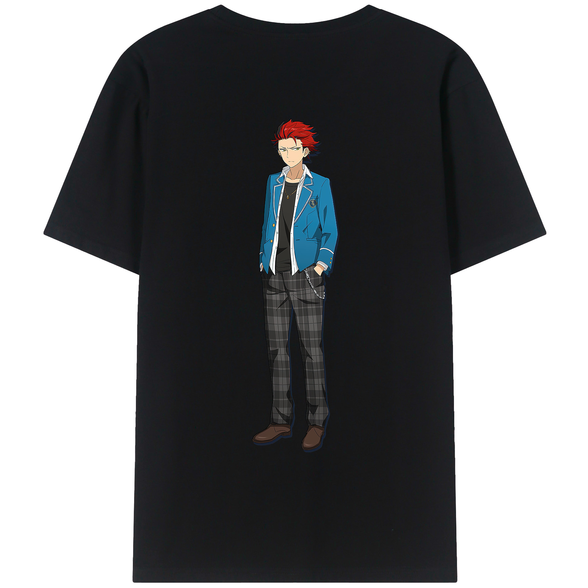 （画像用） あんさんぶるスターズ! Ensemble Stars 綿100％ メンズ半袖Tシャツ（バックプリント） 通気性
