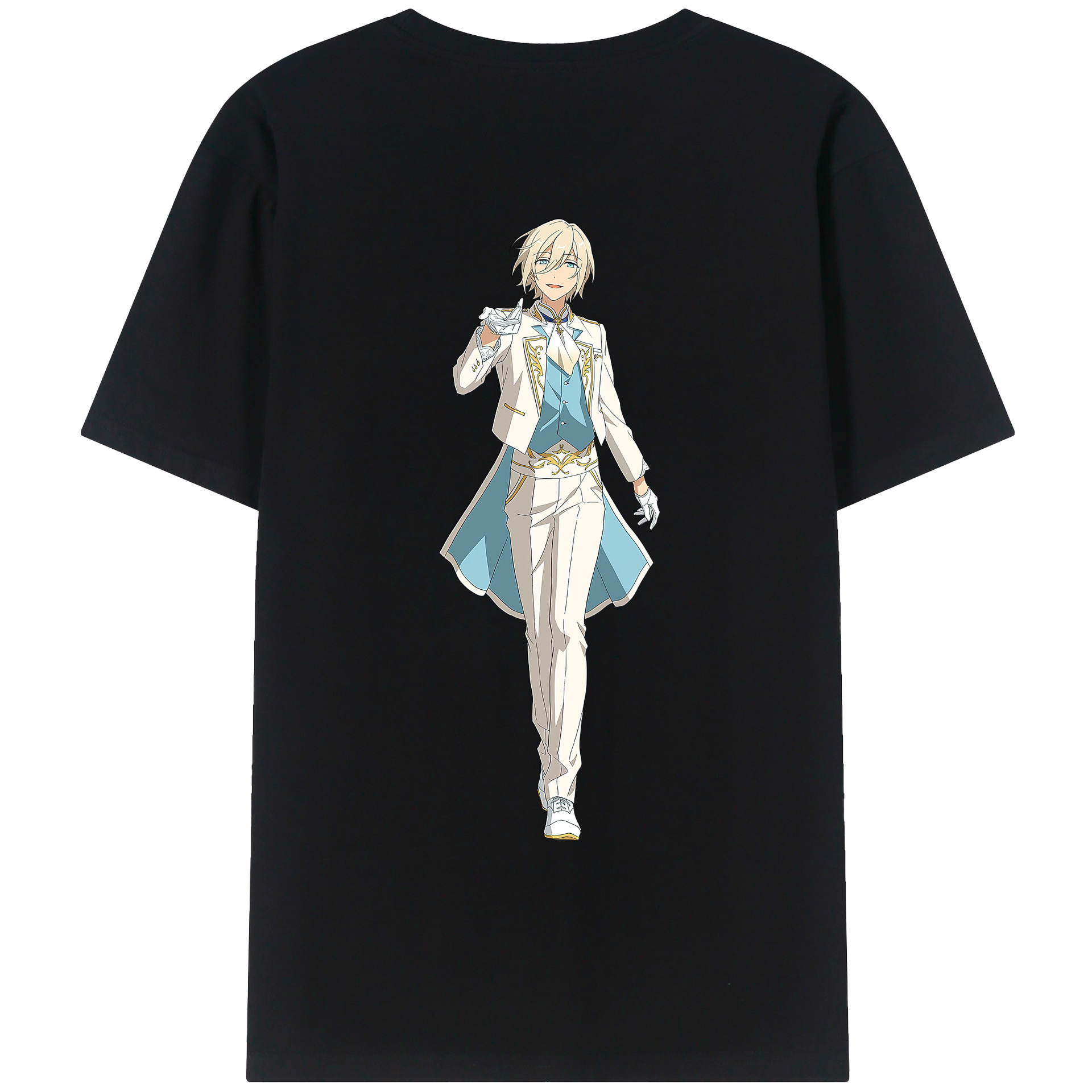 （画像用） あんさんぶるスターズ! Ensemble Stars 綿100％ メンズ半袖Tシャツ（バックプリント） 通気性