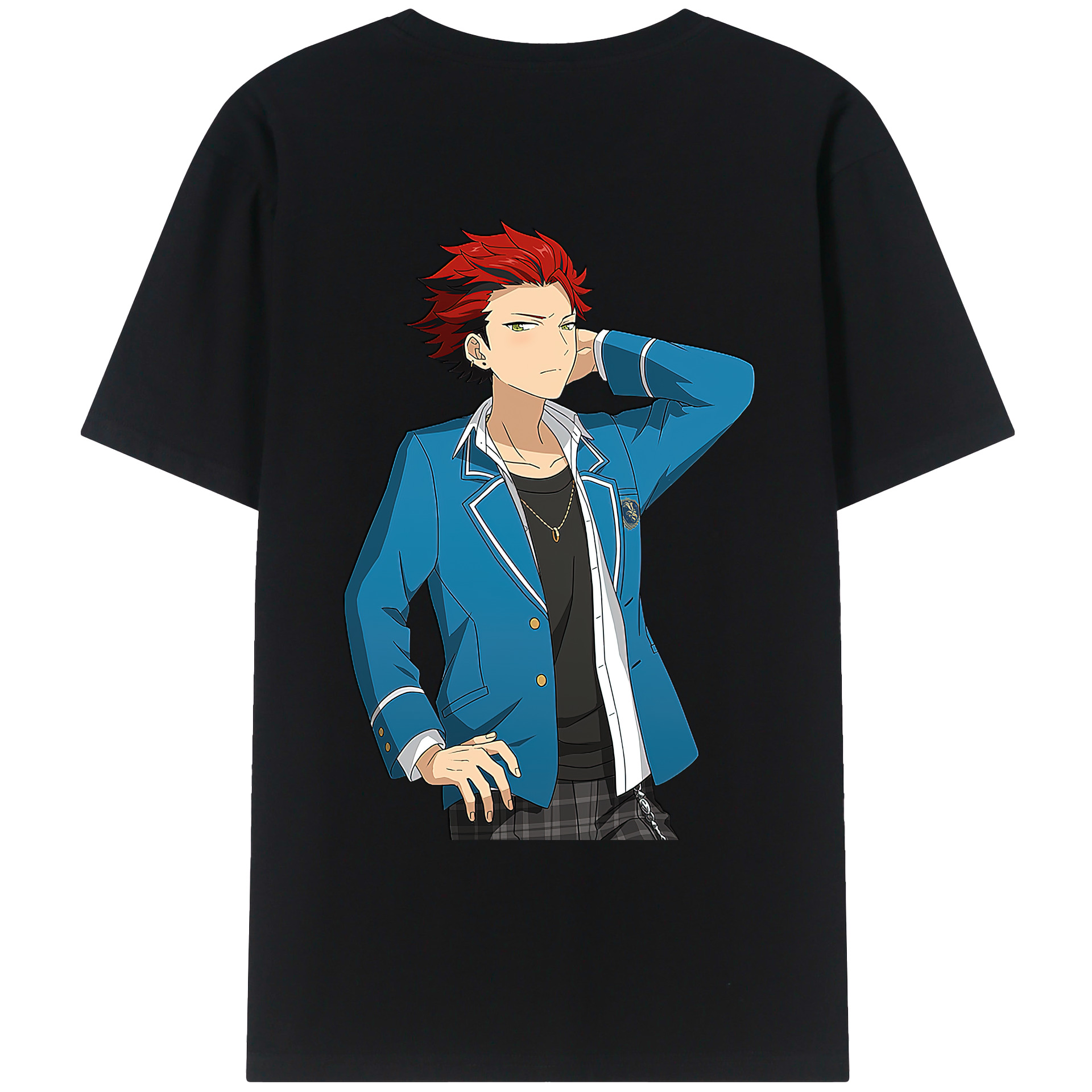 （画像用） あんさんぶるスターズ! Ensemble Stars 綿100％ メンズ半袖Tシャツ（バックプリント） 通気性