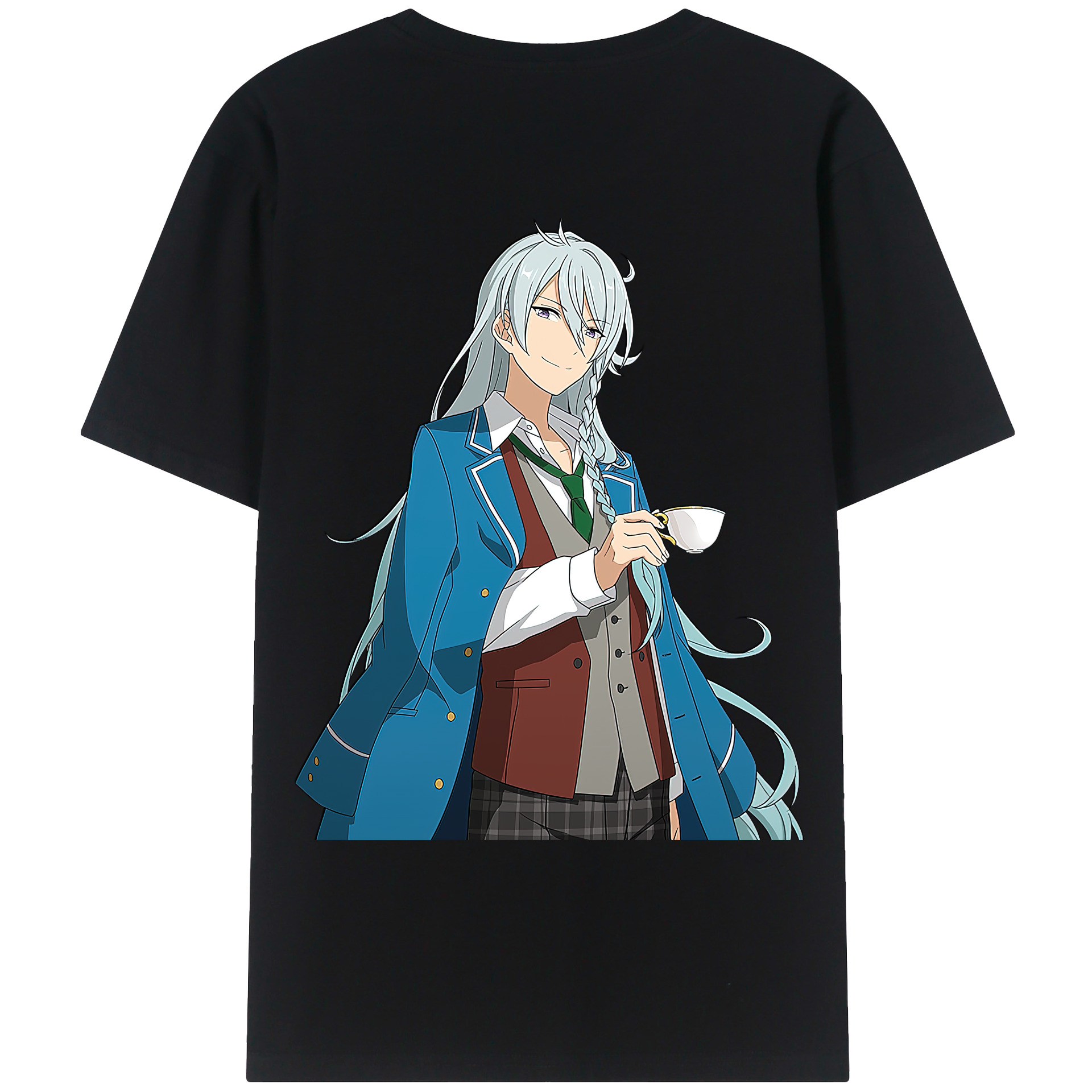 （画像用） あんさんぶるスターズ! Ensemble Stars 綿100％ メンズ半袖Tシャツ（バックプリント） 通気性