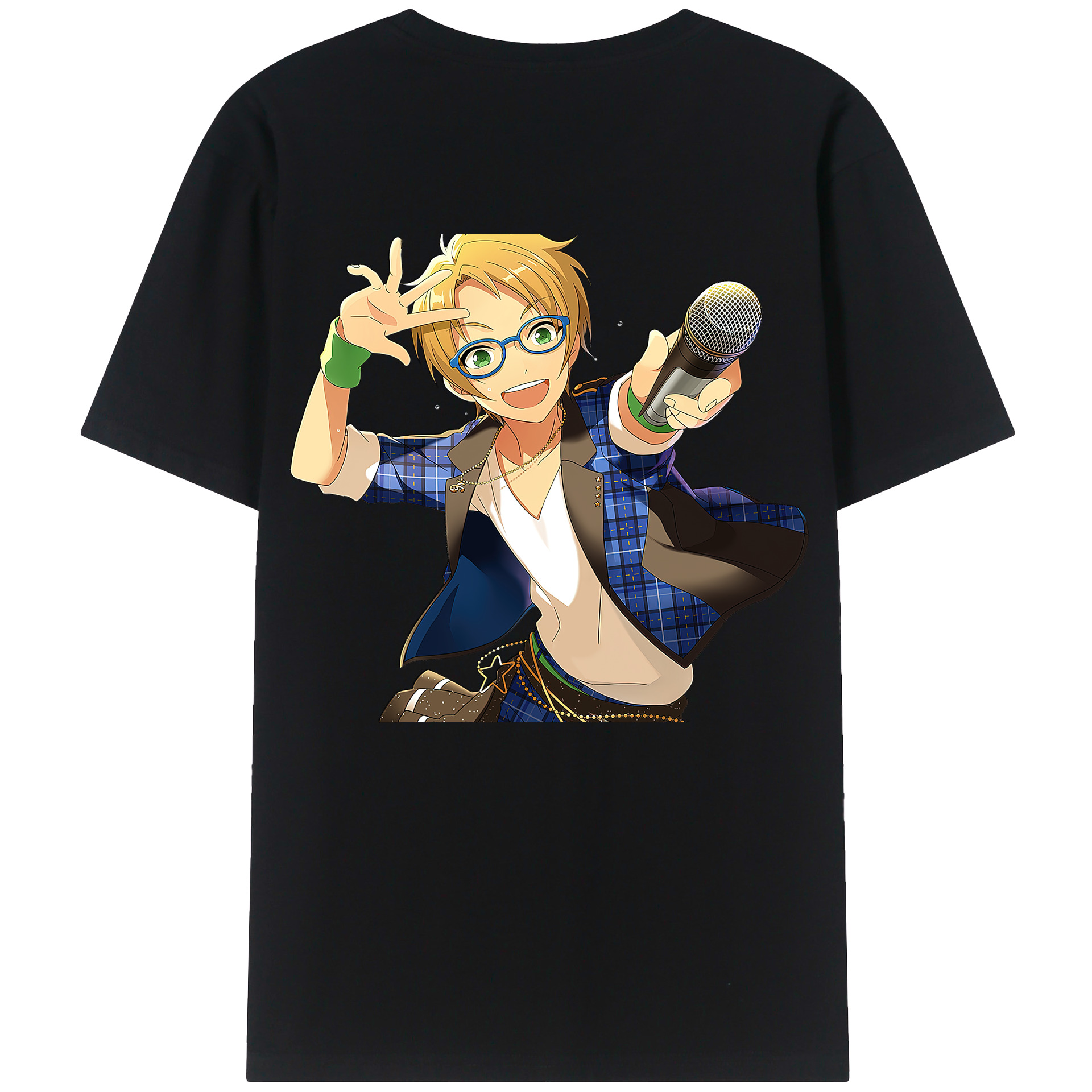 （画像用） あんさんぶるスターズ! Ensemble Stars 綿100％ メンズ半袖Tシャツ（バックプリント） 通気性