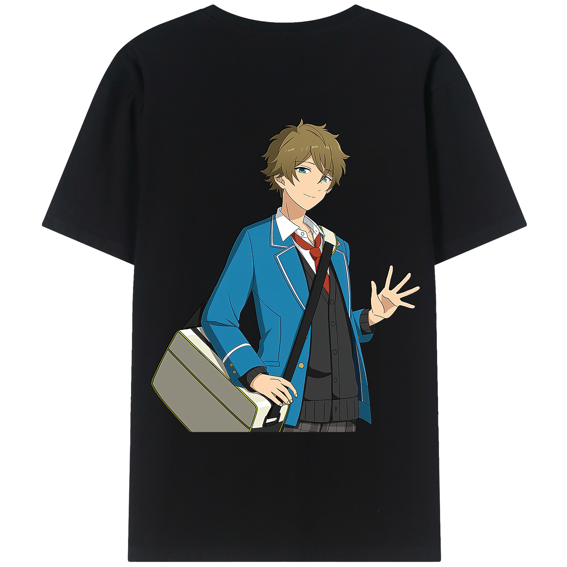 （画像用） あんさんぶるスターズ! Ensemble Stars 綿100％ メンズ半袖Tシャツ（バックプリント） 通気性