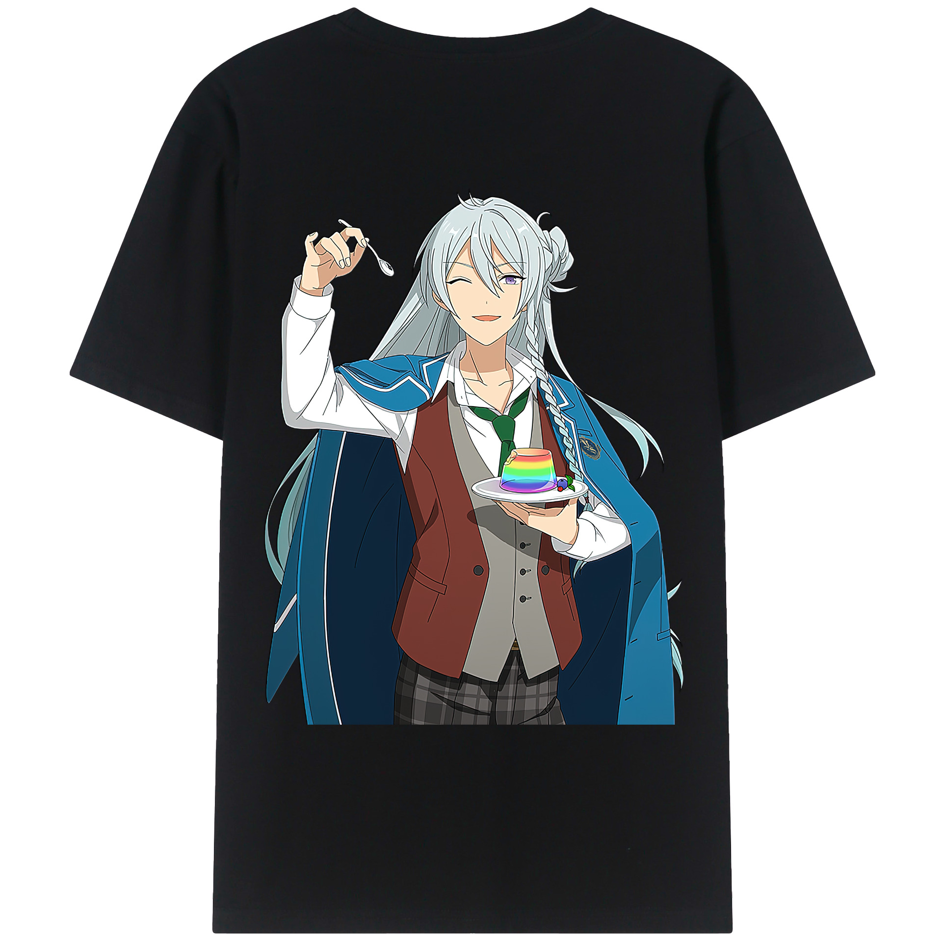 （画像用） あんさんぶるスターズ! Ensemble Stars 綿100％ メンズ半袖Tシャツ（バックプリント） 通気性