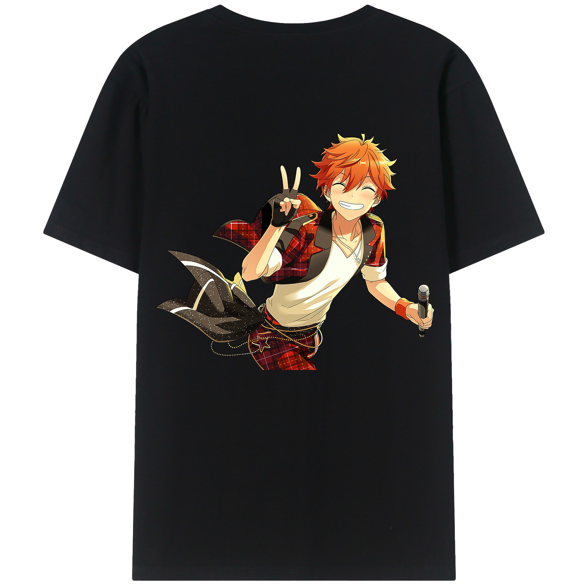 （画像用） あんさんぶるスターズ! Ensemble Stars 綿100％ メンズ半袖Tシャツ（バックプリント） 通気性