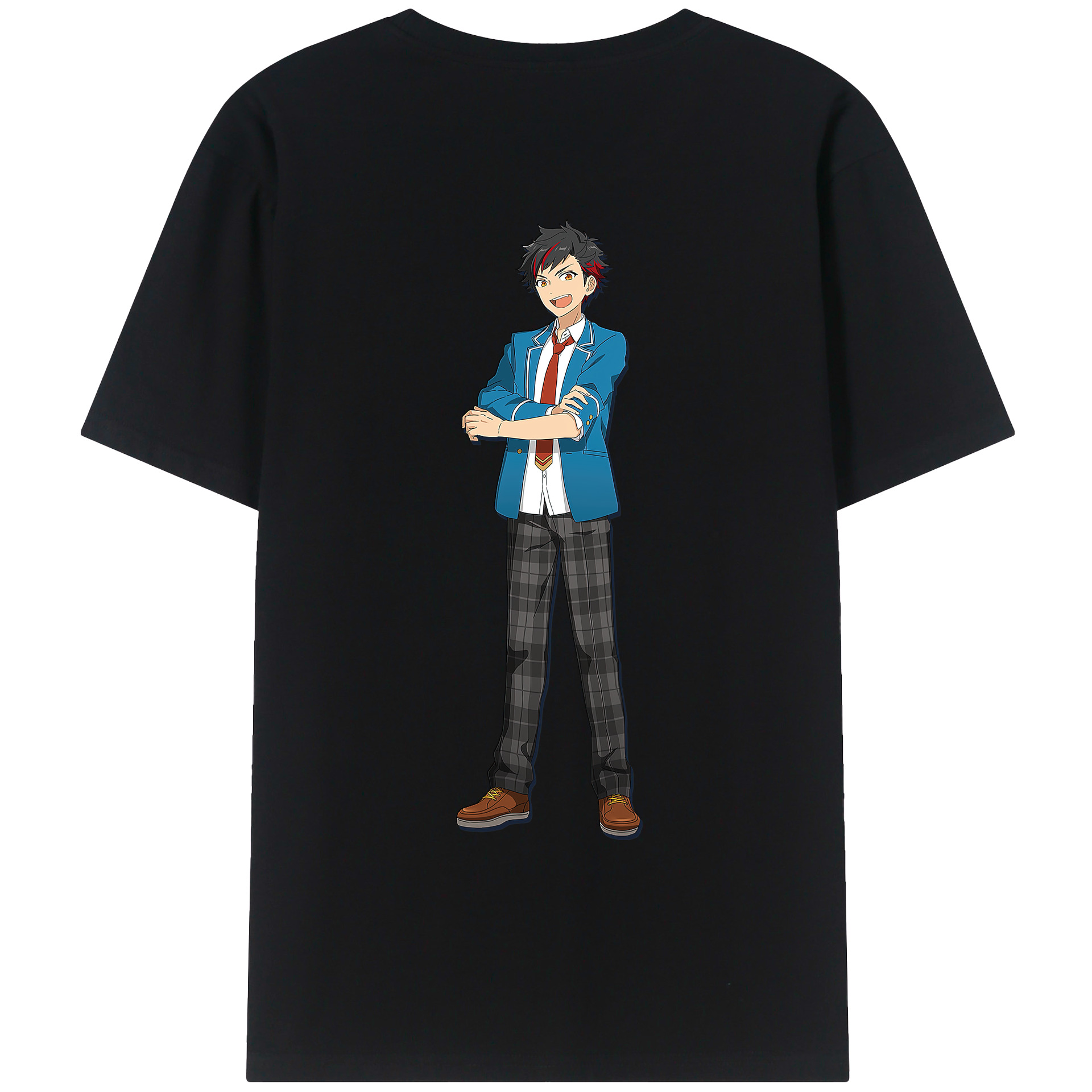 （画像用） あんさんぶるスターズ! Ensemble Stars 綿100％ メンズ半袖Tシャツ（バックプリント） 通気性