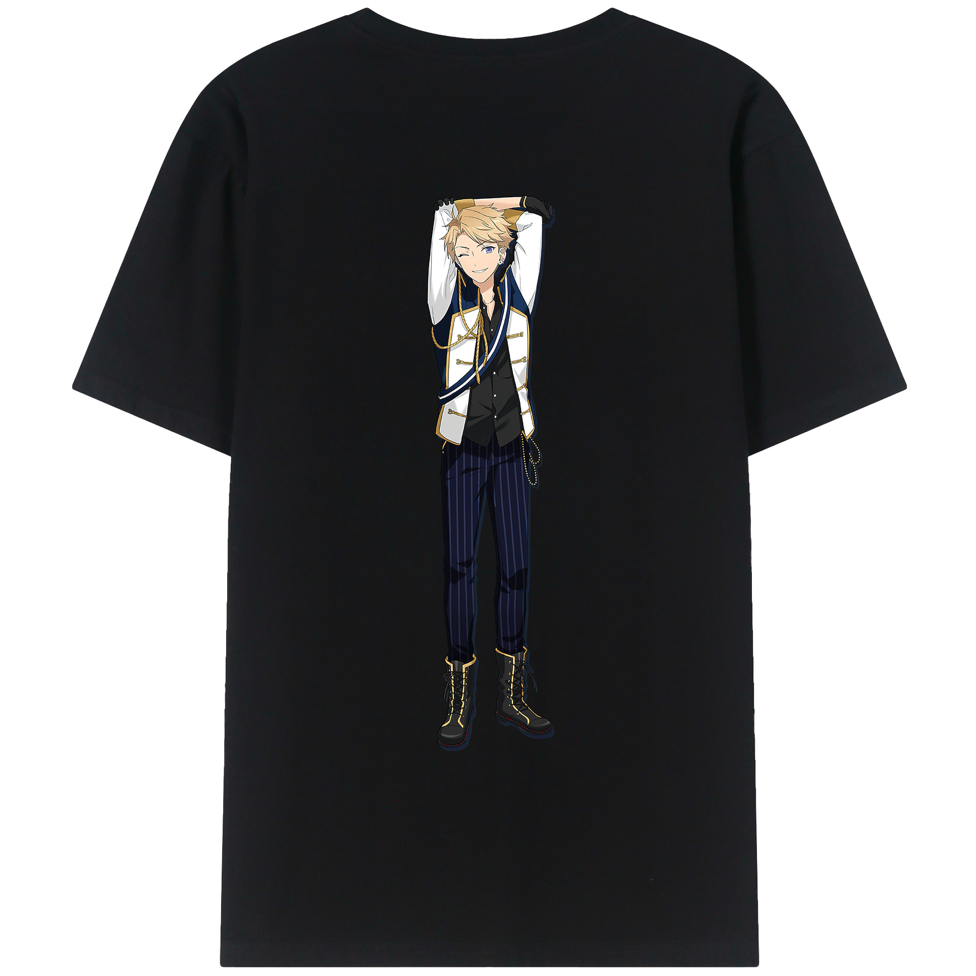 （画像用） あんさんぶるスターズ! Ensemble Stars 綿100％ メンズ半袖Tシャツ（バックプリント） 通気性