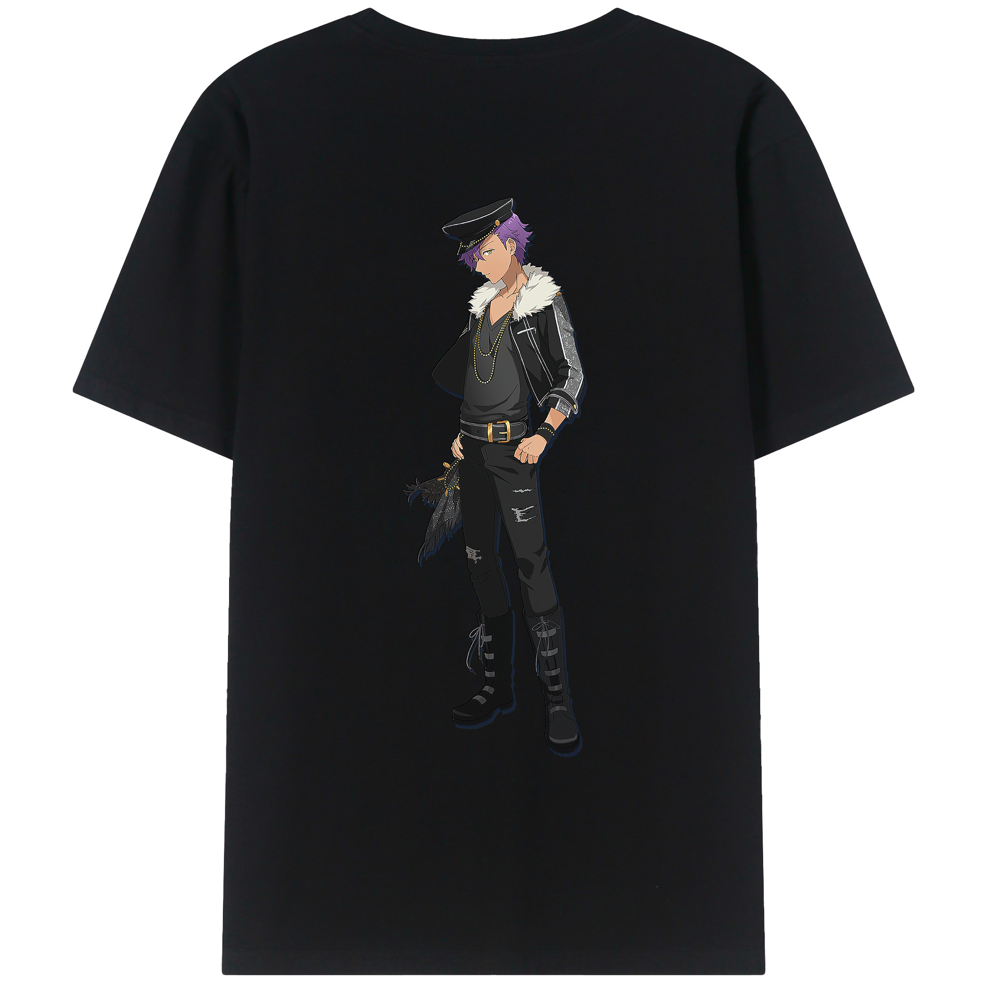 （画像用） あんさんぶるスターズ! Ensemble Stars 綿100％ メンズ半袖Tシャツ（バックプリント） 通気性