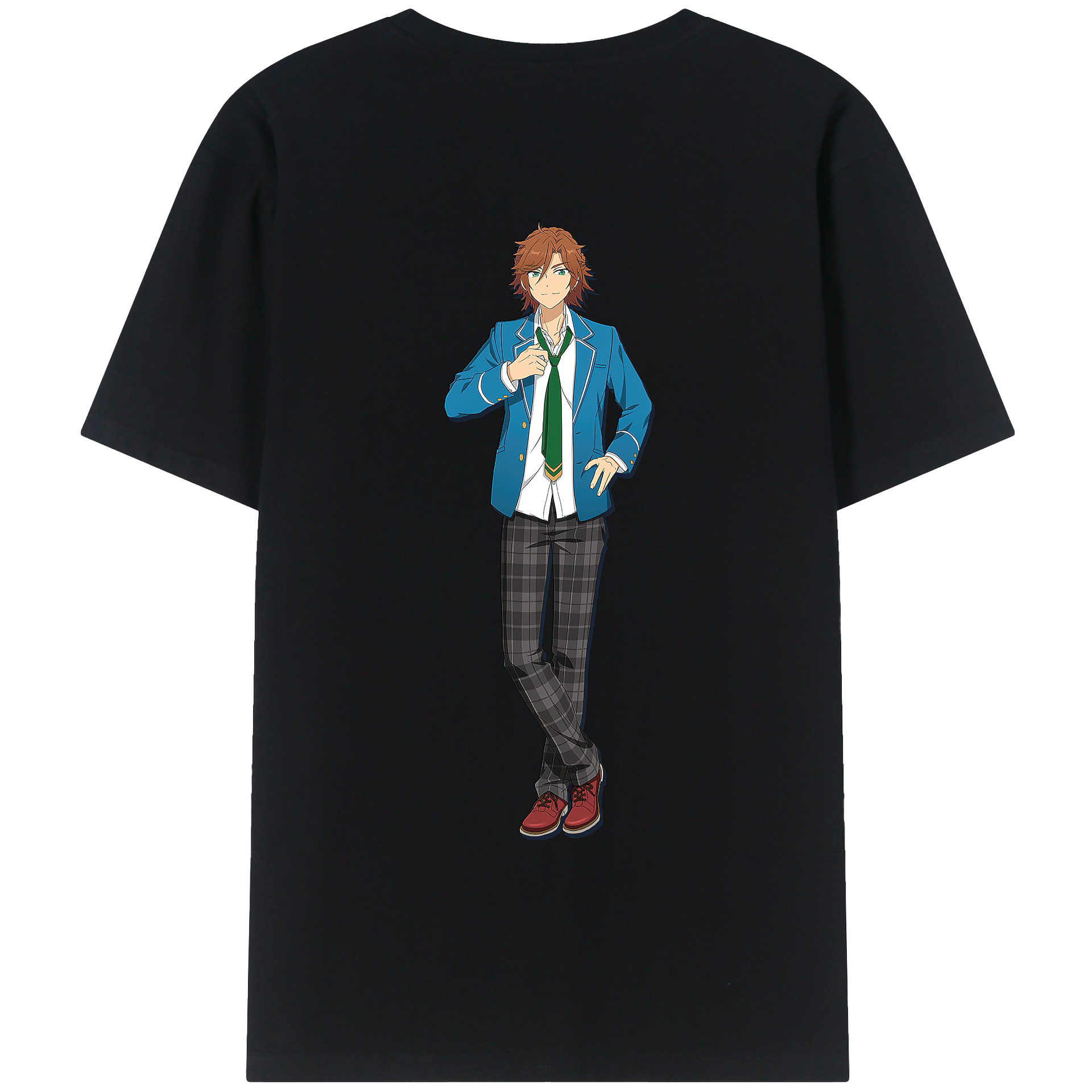 （画像用） あんさんぶるスターズ! Ensemble Stars 綿100％ メンズ半袖Tシャツ（バックプリント） 通気性