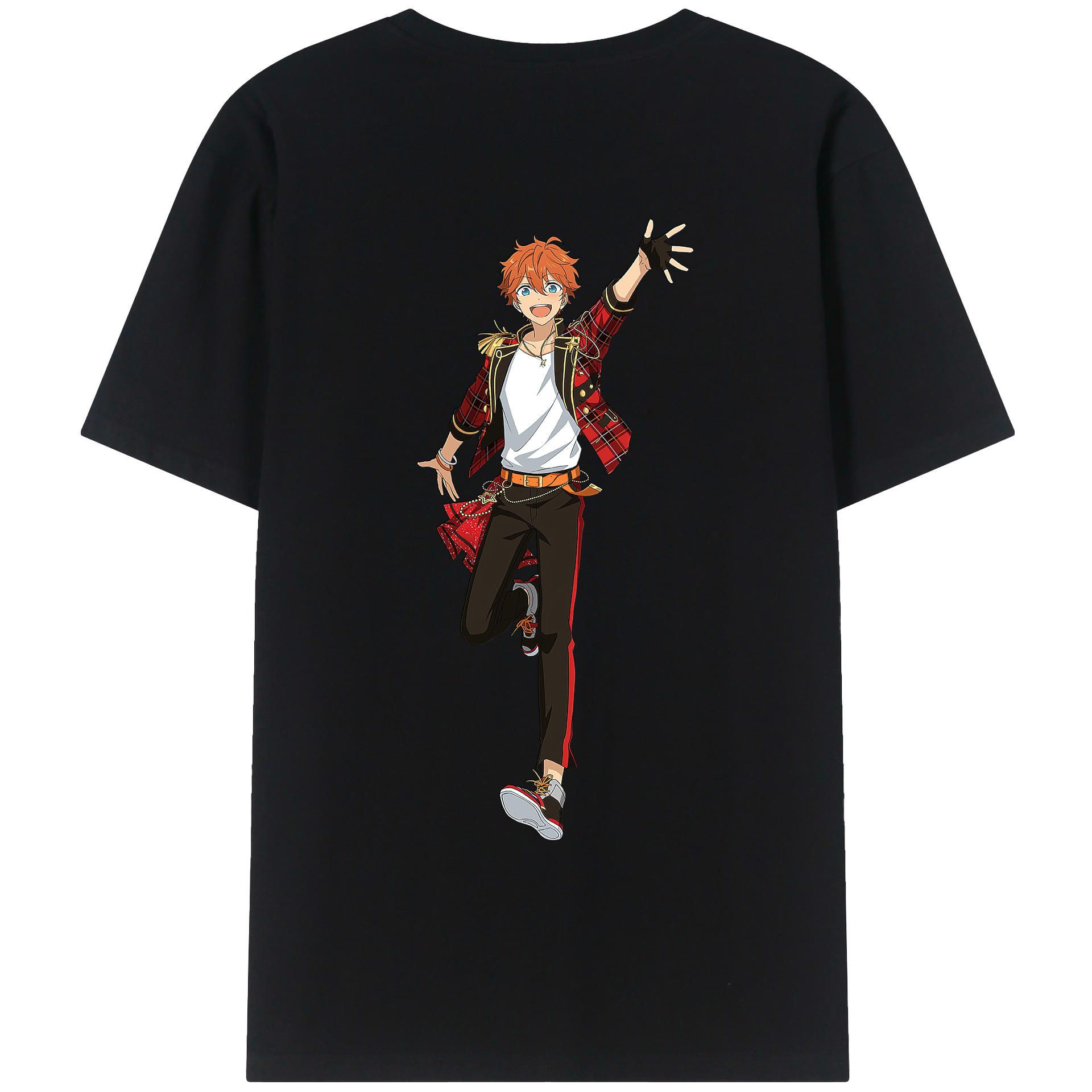 （画像用） あんさんぶるスターズ! Ensemble Stars 綿100％ メンズ半袖Tシャツ（バックプリント） 通気性