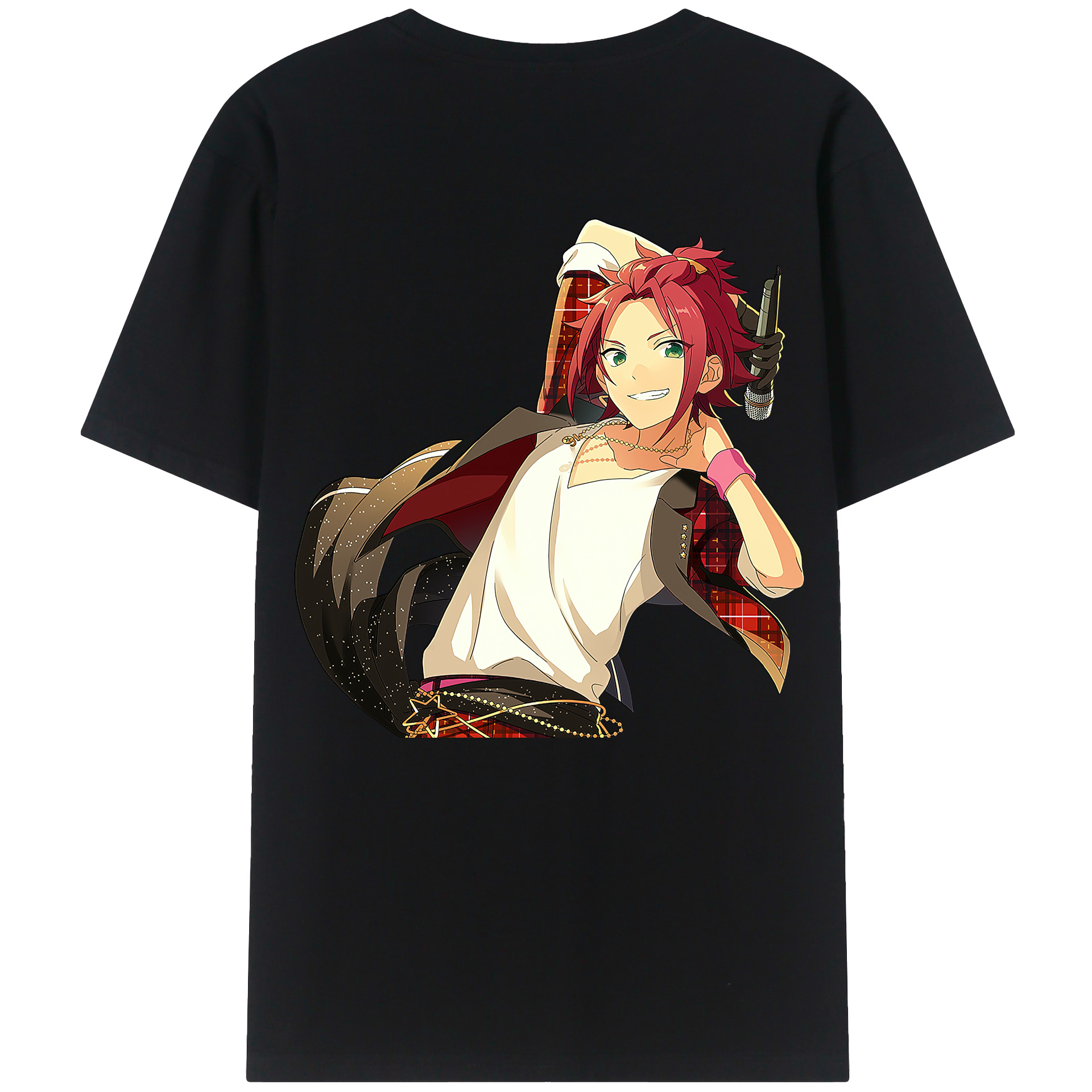 （画像用） あんさんぶるスターズ! Ensemble Stars 綿100％ メンズ半袖Tシャツ（バックプリント） 通気性
