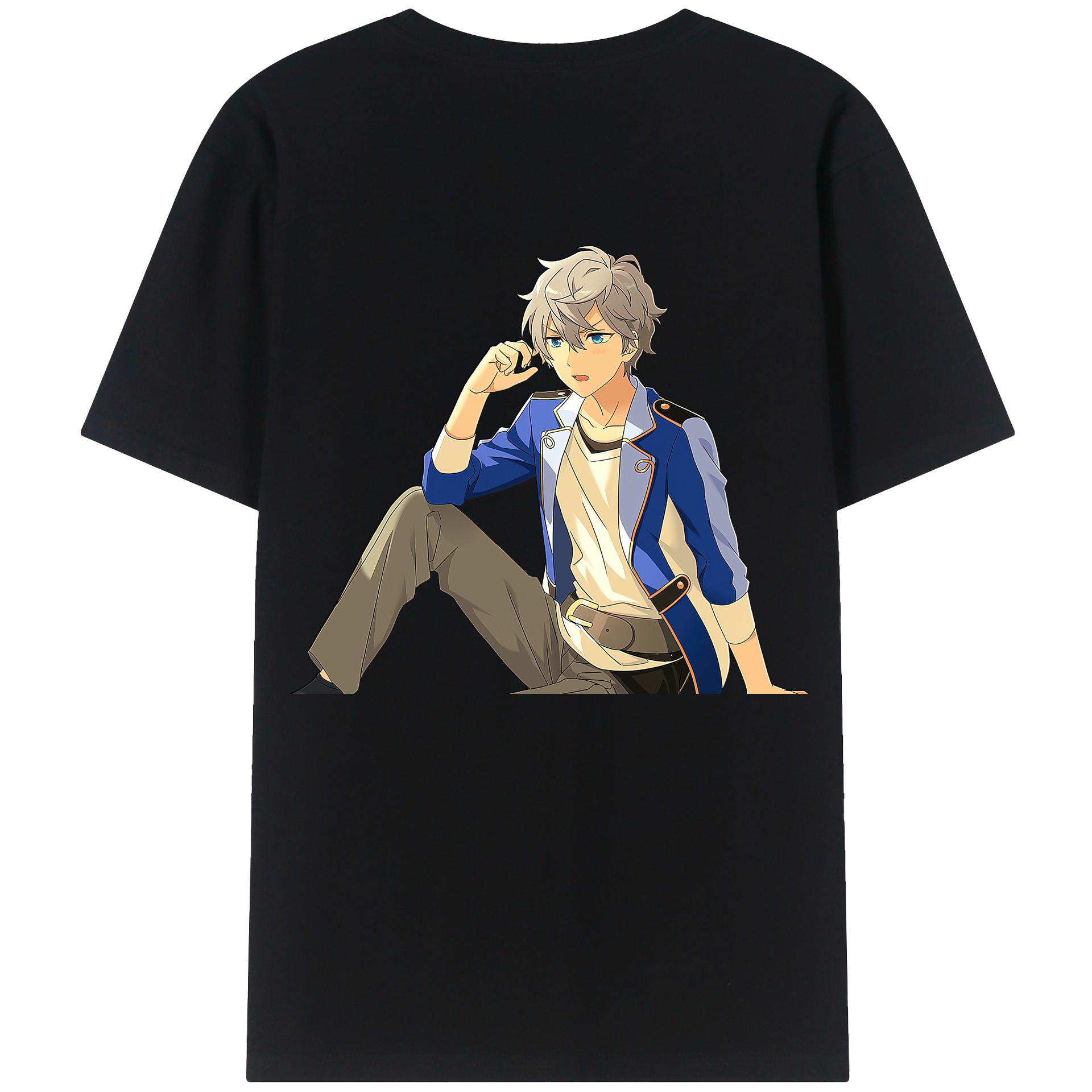 （画像用） あんさんぶるスターズ! Ensemble Stars 綿100％ メンズ半袖Tシャツ（バックプリント） 通気性