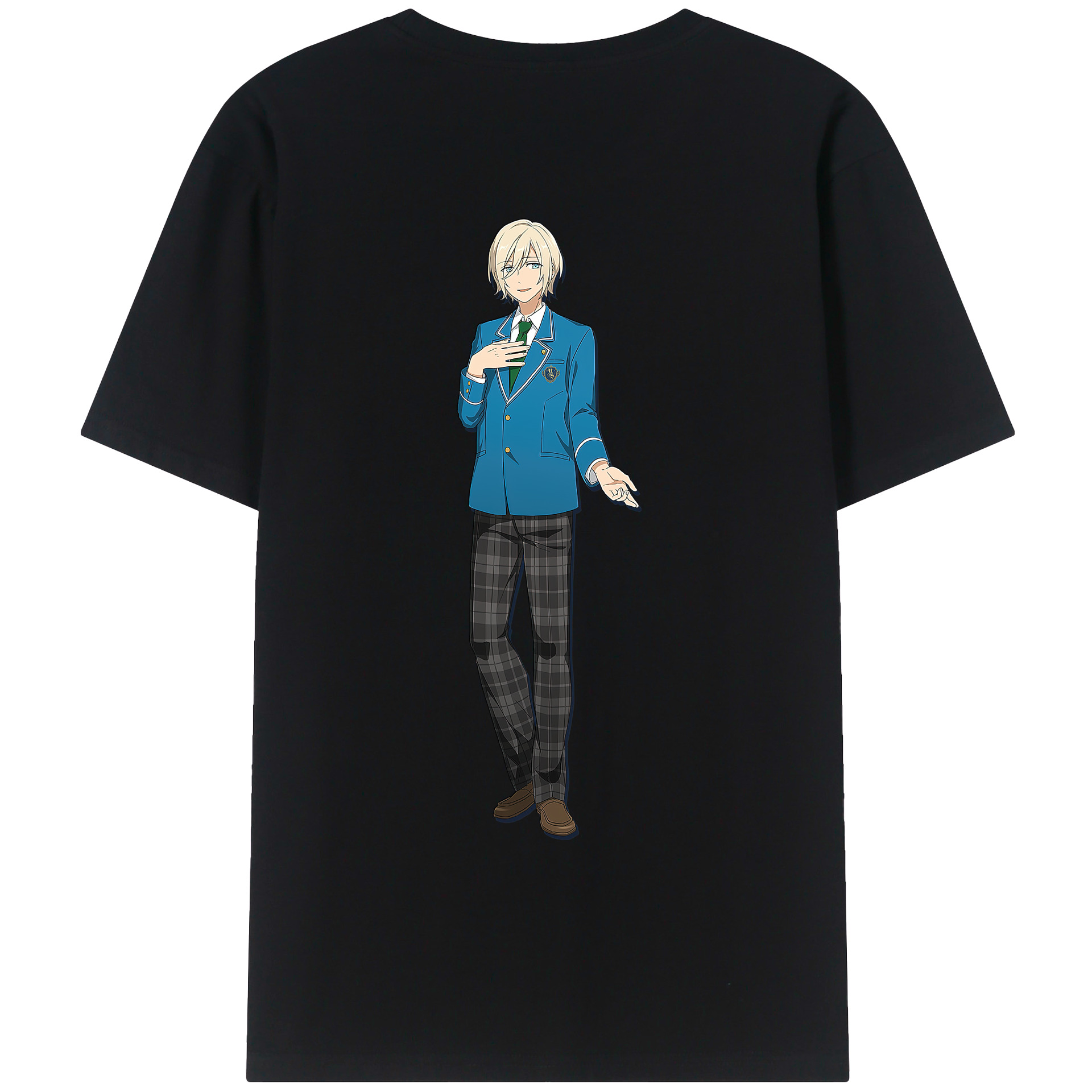 （画像用） あんさんぶるスターズ! Ensemble Stars 綿100％ メンズ半袖Tシャツ（バックプリント） 通気性