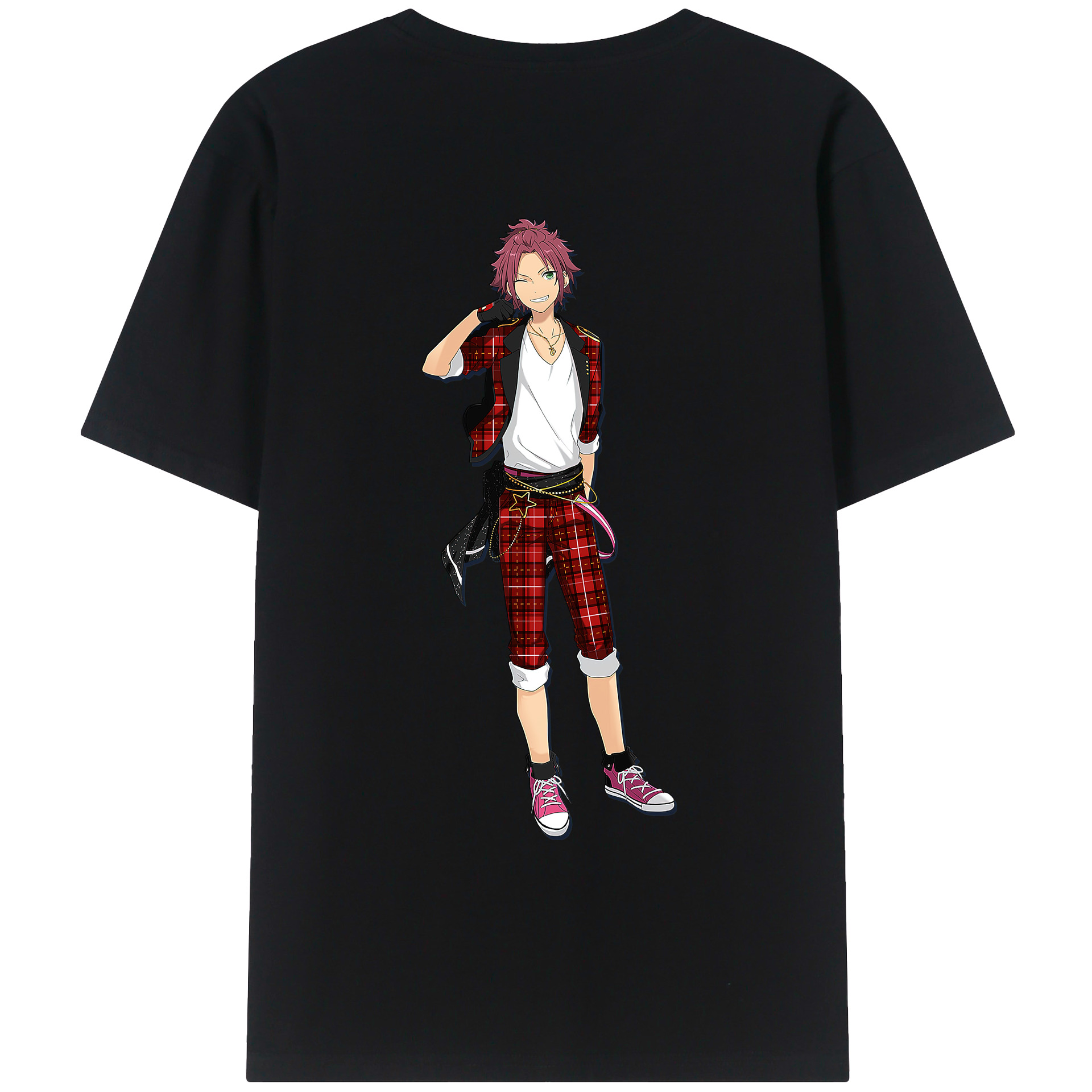 （画像用） あんさんぶるスターズ! Ensemble Stars 綿100％ メンズ半袖Tシャツ（バックプリント） 通気性