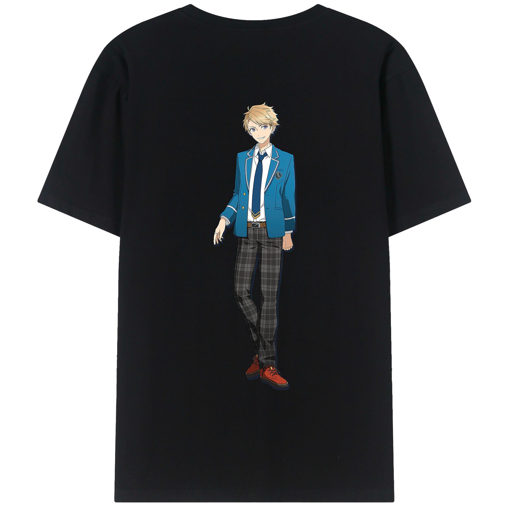 （画像用） あんさんぶるスターズ! Ensemble Stars 綿100％ メンズ半袖Tシャツ（バックプリント） 通気性