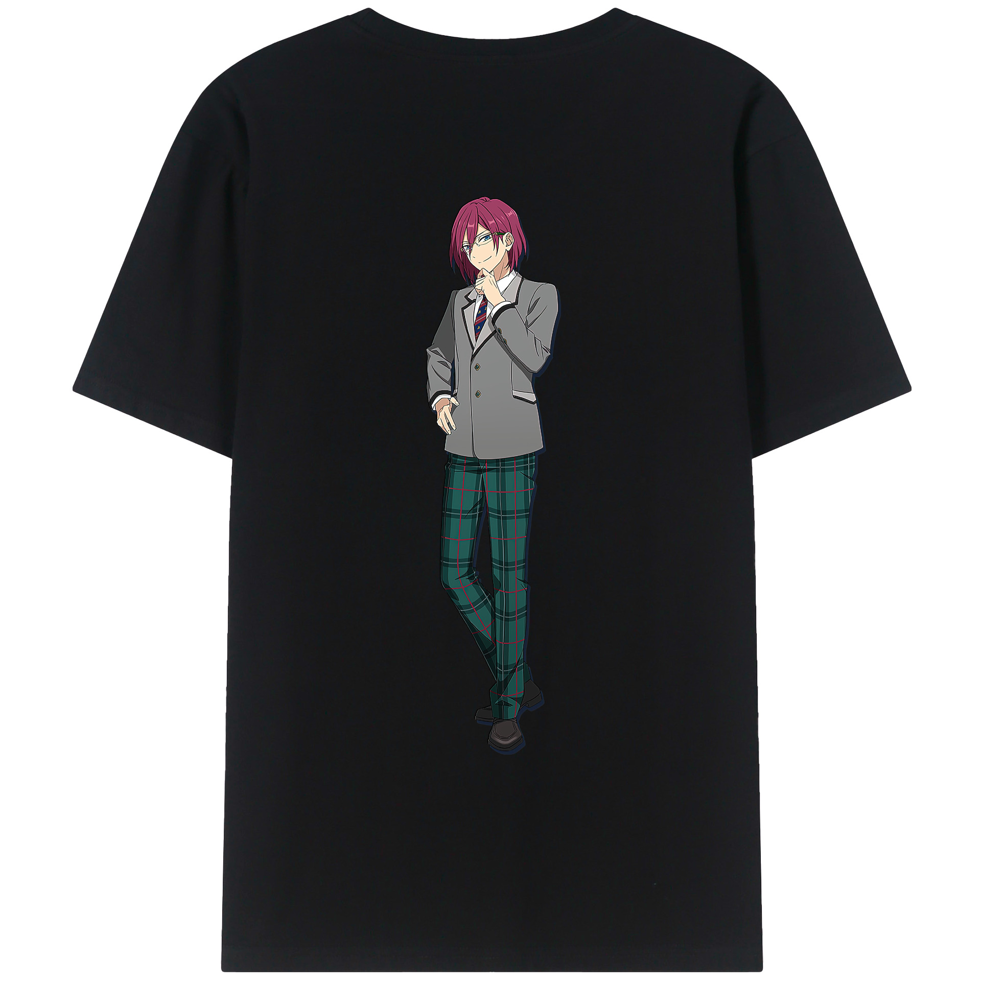 （画像用） あんさんぶるスターズ! Ensemble Stars 綿100％ メンズ半袖Tシャツ（バックプリント） 通気性