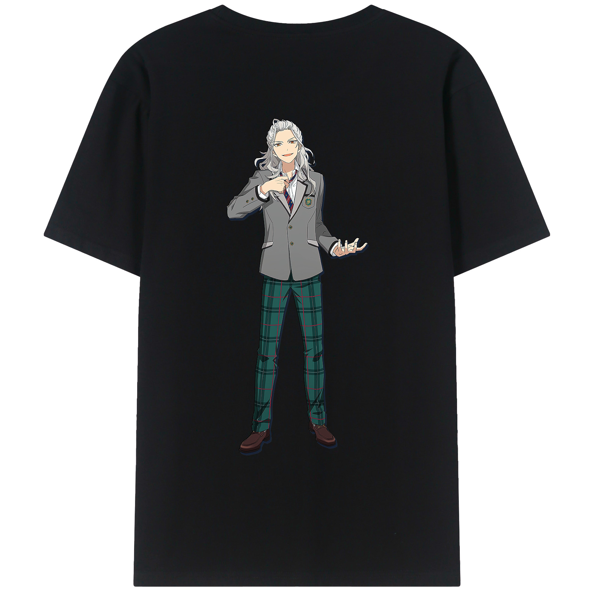 （画像用） あんさんぶるスターズ! Ensemble Stars 綿100％ メンズ半袖Tシャツ（バックプリント） 通気性