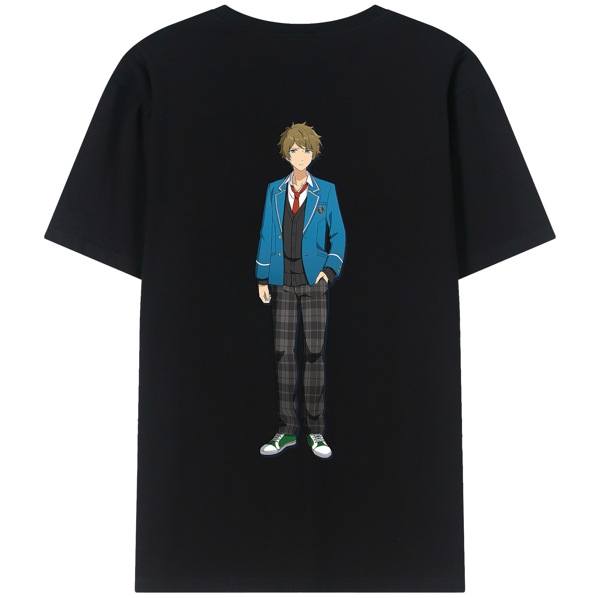 （画像用） あんさんぶるスターズ! Ensemble Stars 綿100％ メンズ半袖Tシャツ（バックプリント） 通気性