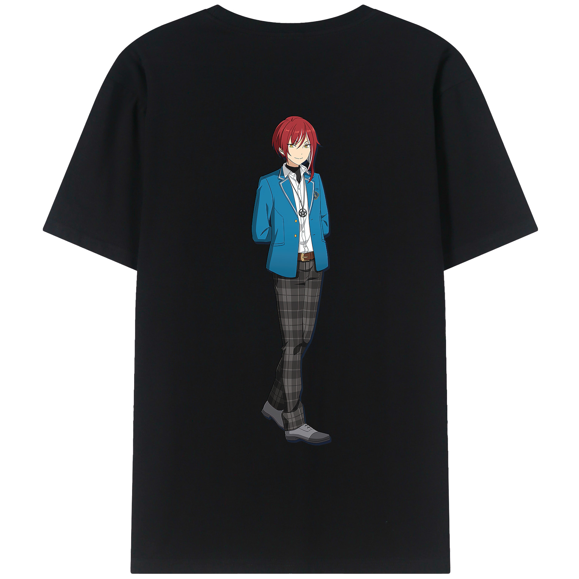 （画像用） あんさんぶるスターズ! Ensemble Stars 綿100％ メンズ半袖Tシャツ（バックプリント） 通気性