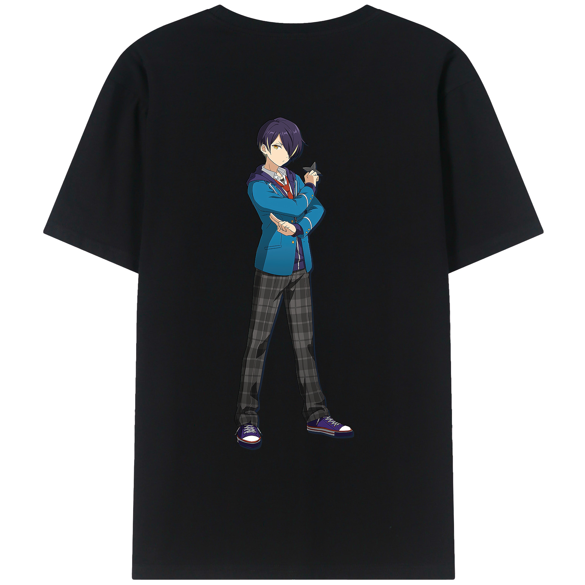 （画像用） あんさんぶるスターズ! Ensemble Stars 綿100％ メンズ半袖Tシャツ（バックプリント） 通気性