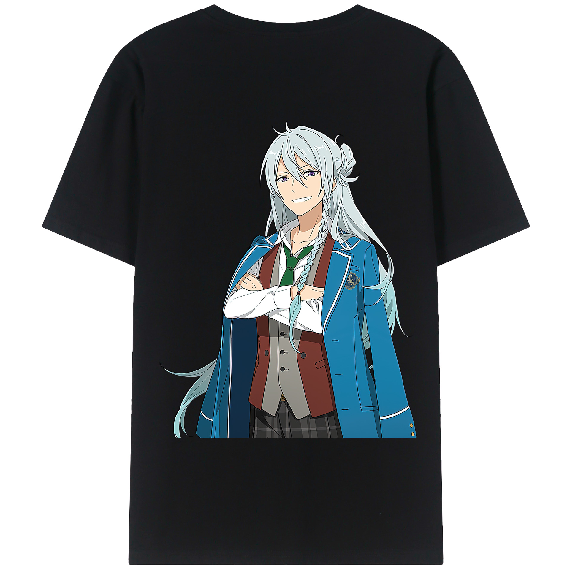 （画像用） あんさんぶるスターズ! Ensemble Stars 綿100％ メンズ半袖Tシャツ（バックプリント） 通気性