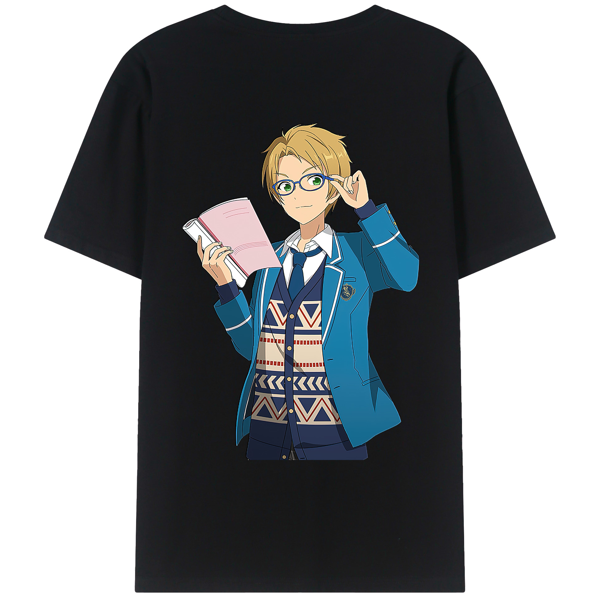 （画像用） あんさんぶるスターズ! Ensemble Stars 綿100％ メンズ半袖Tシャツ（バックプリント） 通気性