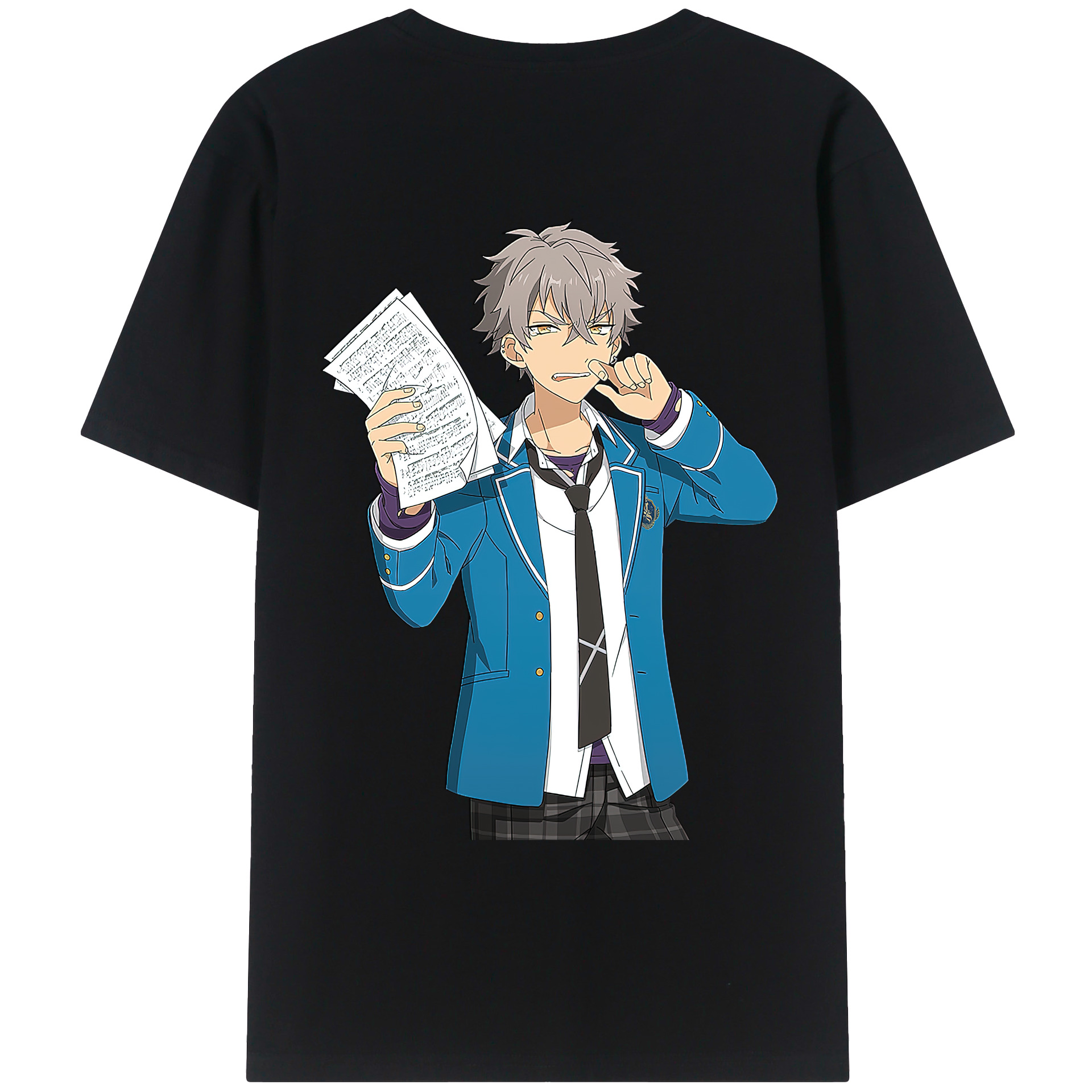 （画像用） あんさんぶるスターズ! Ensemble Stars 綿100％ メンズ半袖Tシャツ（バックプリント） 通気性