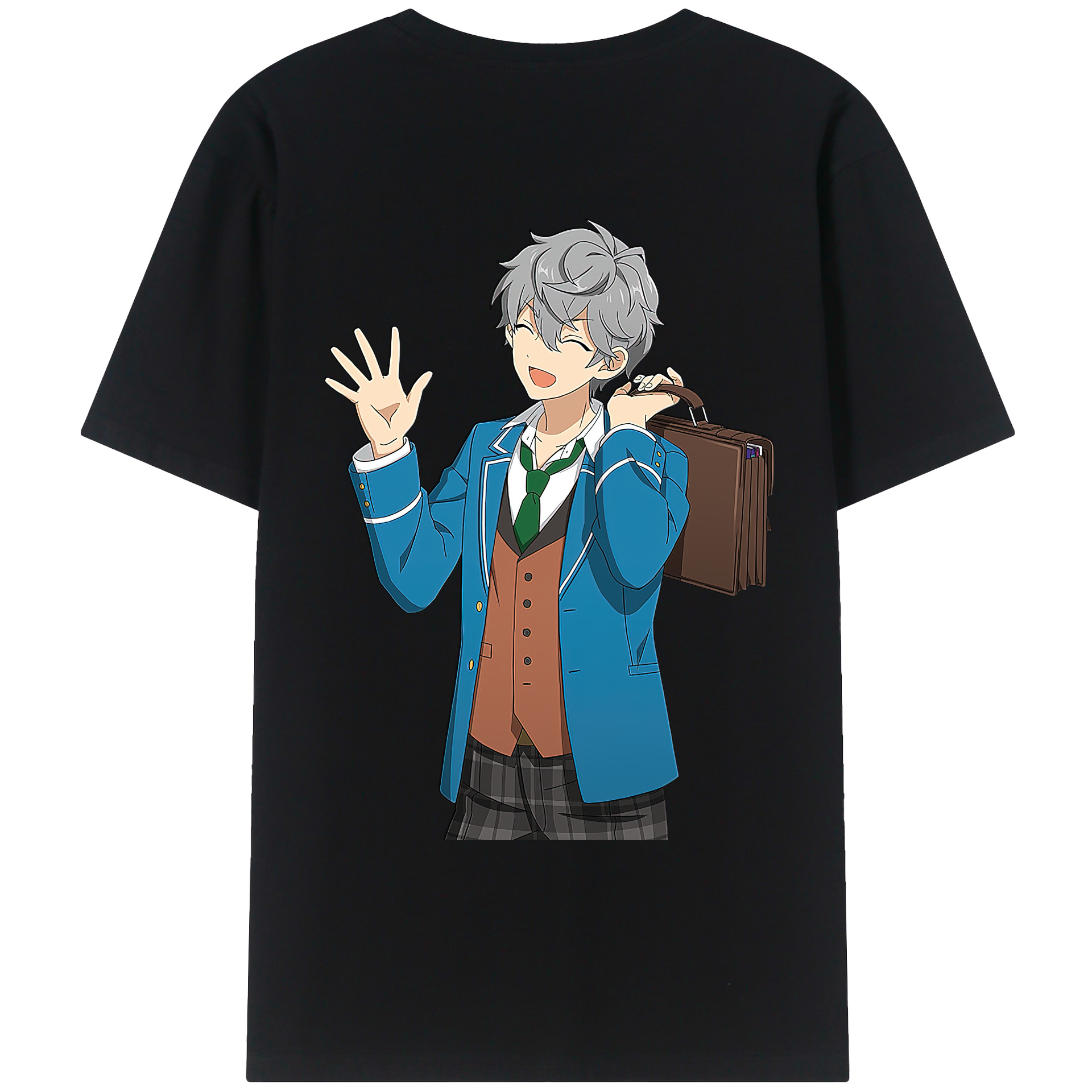 （画像用） あんさんぶるスターズ! Ensemble Stars 綿100％ メンズ半袖Tシャツ（バックプリント） 通気性